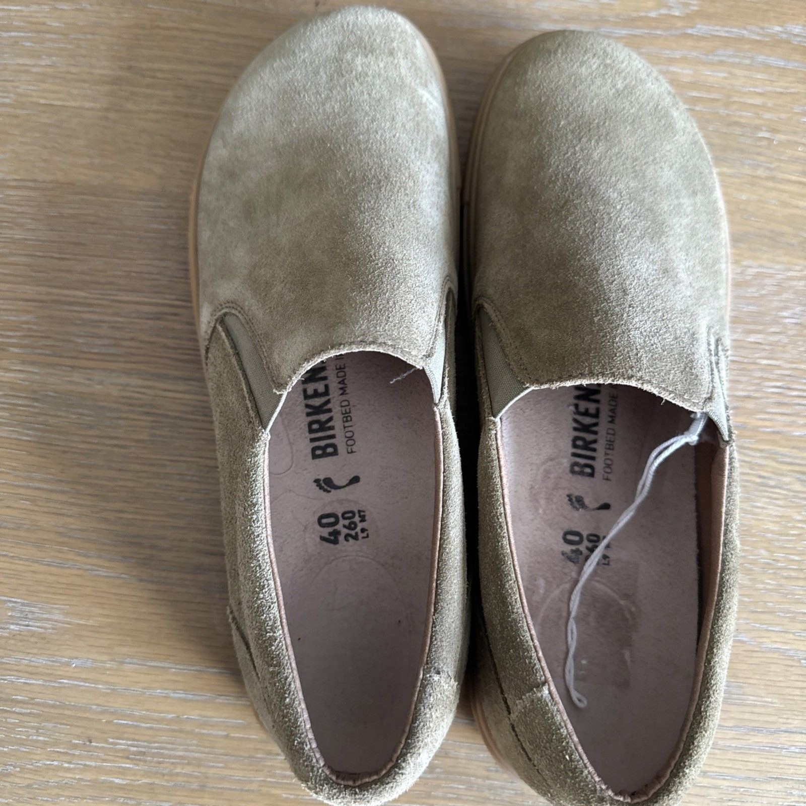 NWOB Birkenstock Callan Taupe Suede Slip On Loafers Sneakers W9 – M7 Comfort