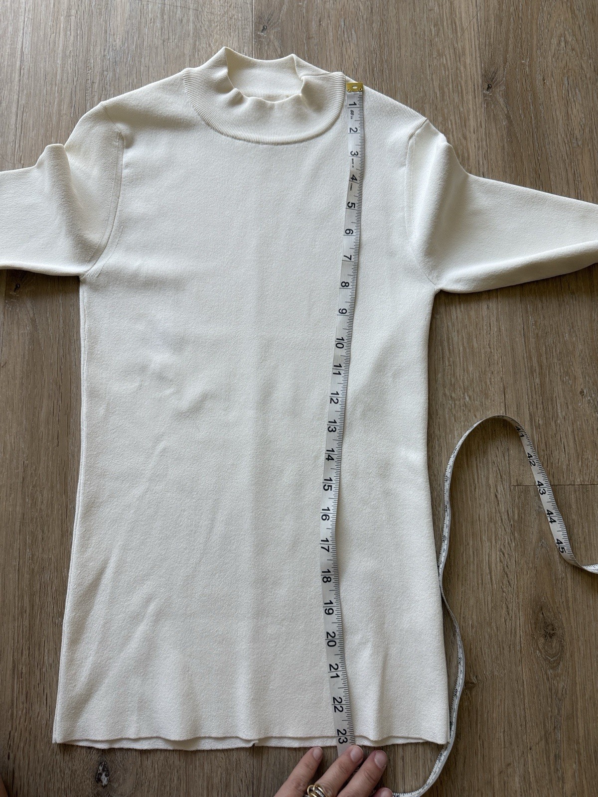 The Row White/bone Long Sleeve Mock Neck Top XS Excellent Condition