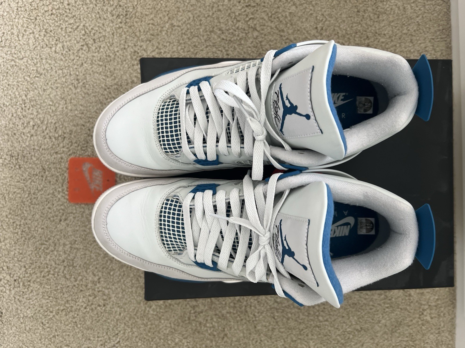 Air Jordan 4 Retro Military Blue 2024 White Industrial Grey FV5029-141 Size 12