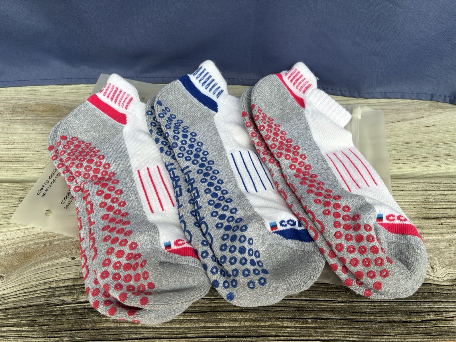 Copper Fit Energy Performance Gripper Ankle Socks 3 Pair White L/XL Arch Comp