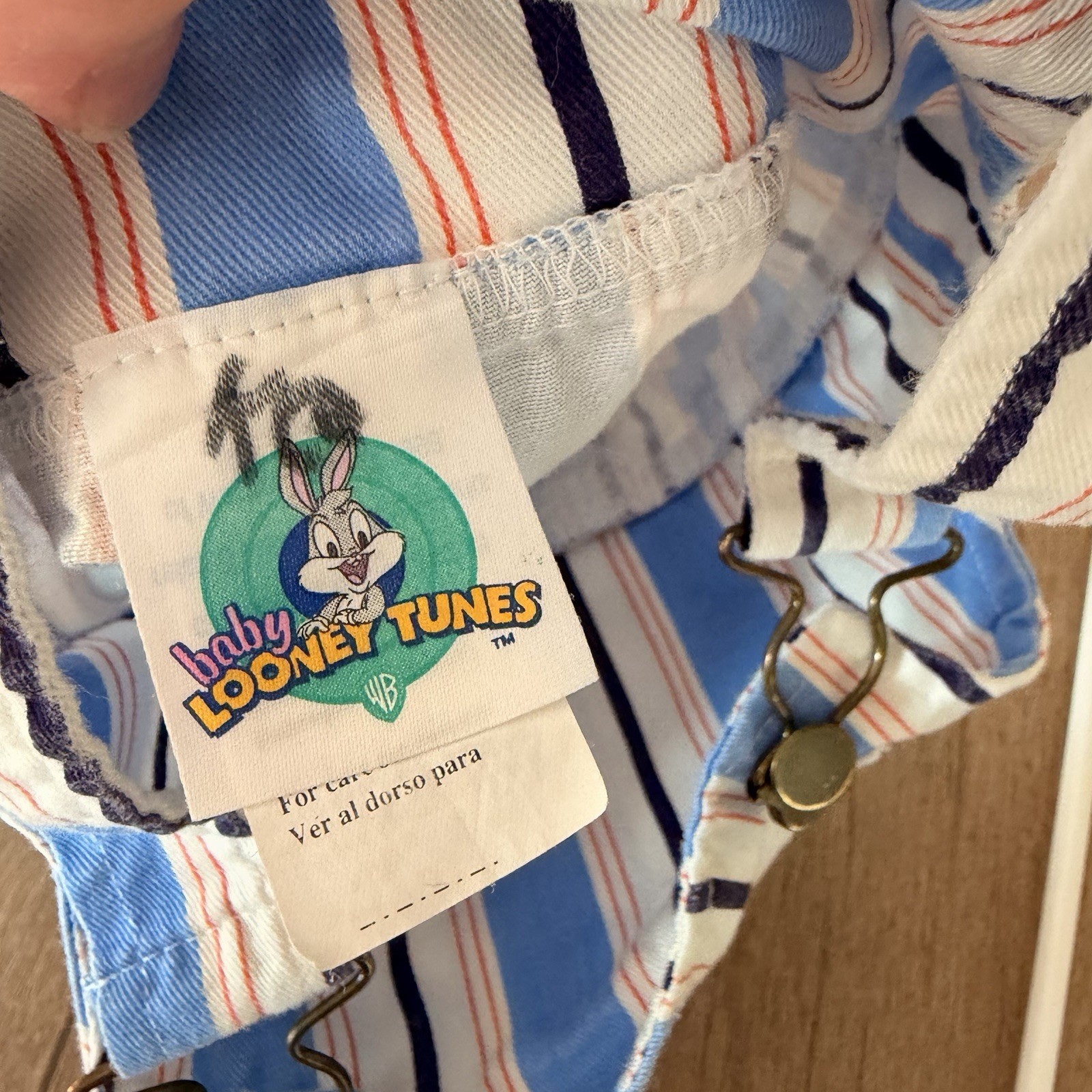 Vintage 90s Warner Bros Looney Tunes Baby Overalls 12 Mo Tweety Bird Sylvester