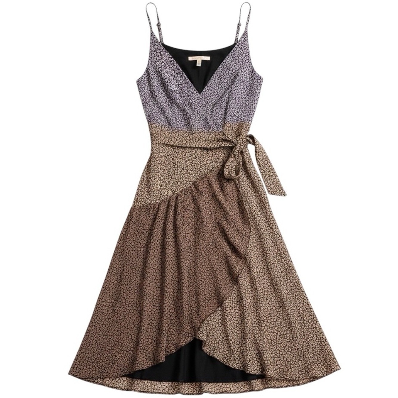 Hutch Elma Cutaway Contrast Wrap Ditsy Floral Midi Dress High Low Size 1X