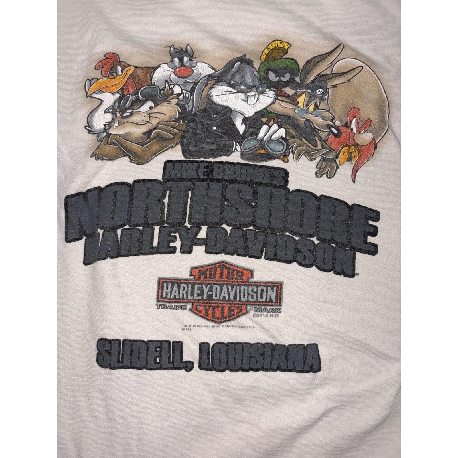 Harley Davidson Shirt XL Looney Tunes Daffy Duck Northshore Slidell Thrashed