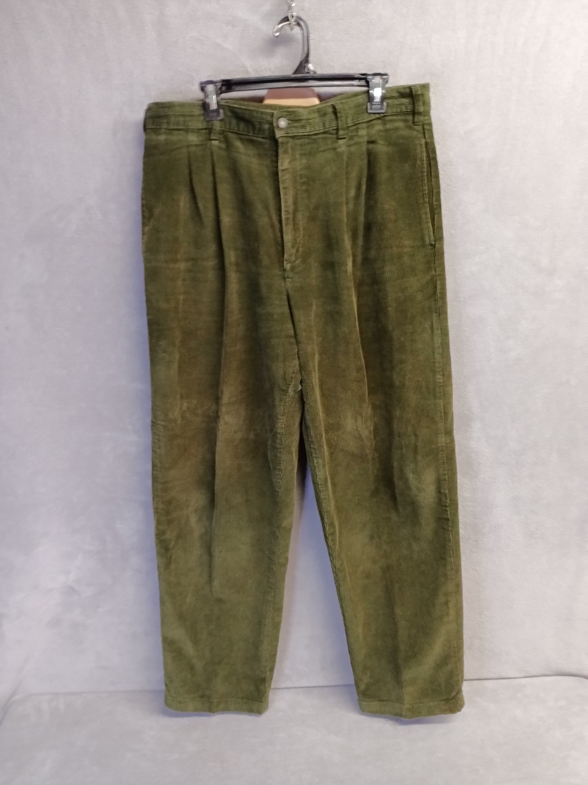 Vintage Covington Corduroy Pant Men’s 36×32 Dark Green Trousers Pleated
