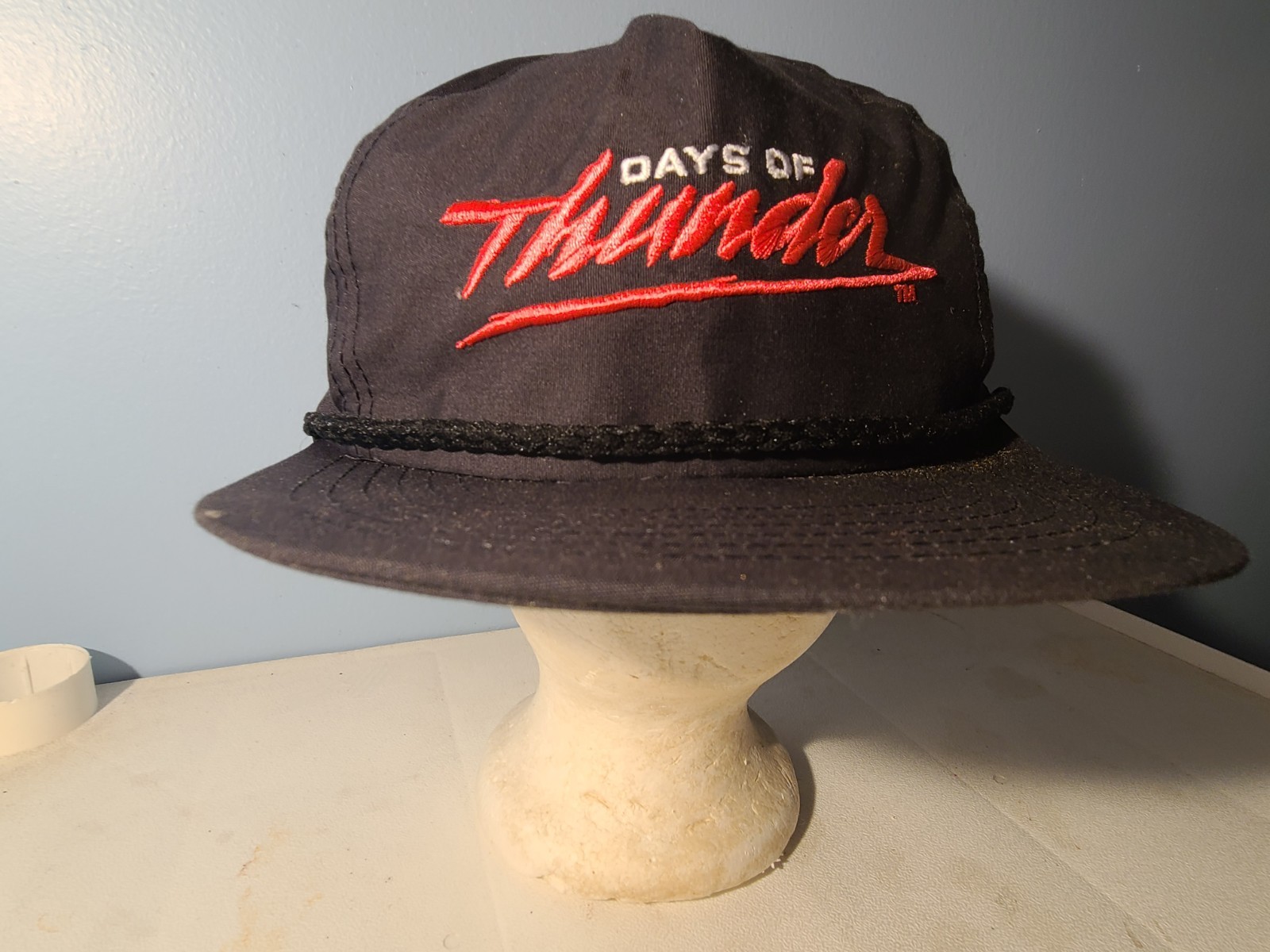 90s Days Of Thunder Hat Snapback Cap Black Pink USA Made