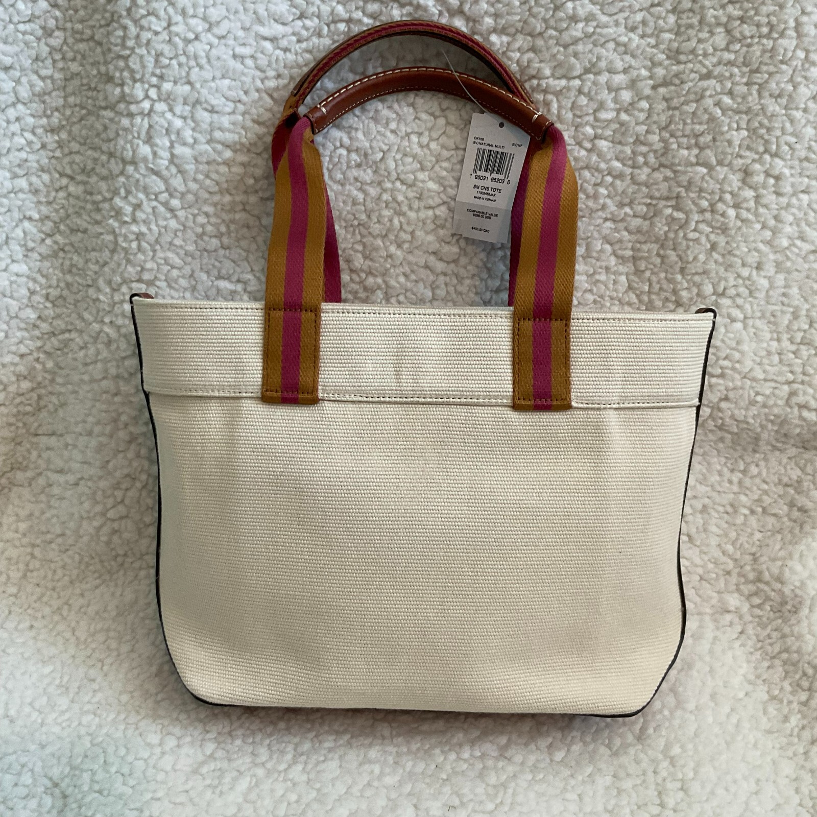 NWT Coach Small Canvas Tote NATURAL, CK168, MSRP $328.00