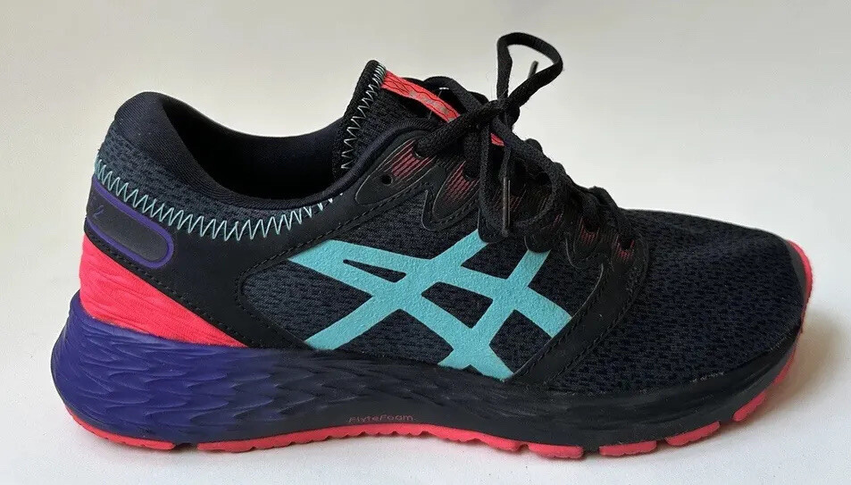 ASICS RoadHawk FF Twist Women Black Ice Mint Running Shoes 1012A520 Sz 7.5 -S28