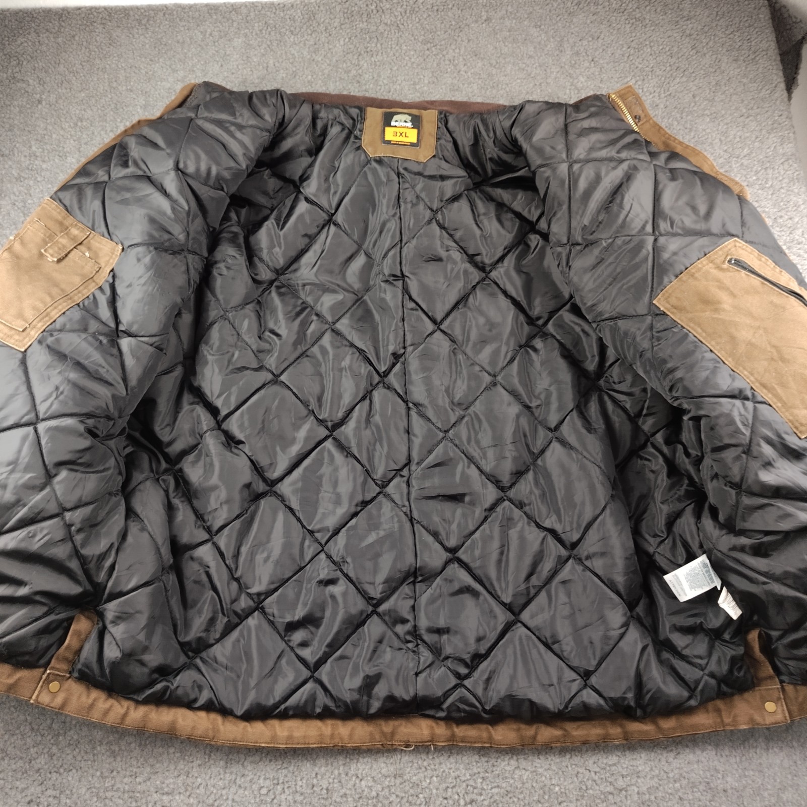 Berne Canvas Chore Coat Dark Brown Insulated Quilt Lined Mens 3XL