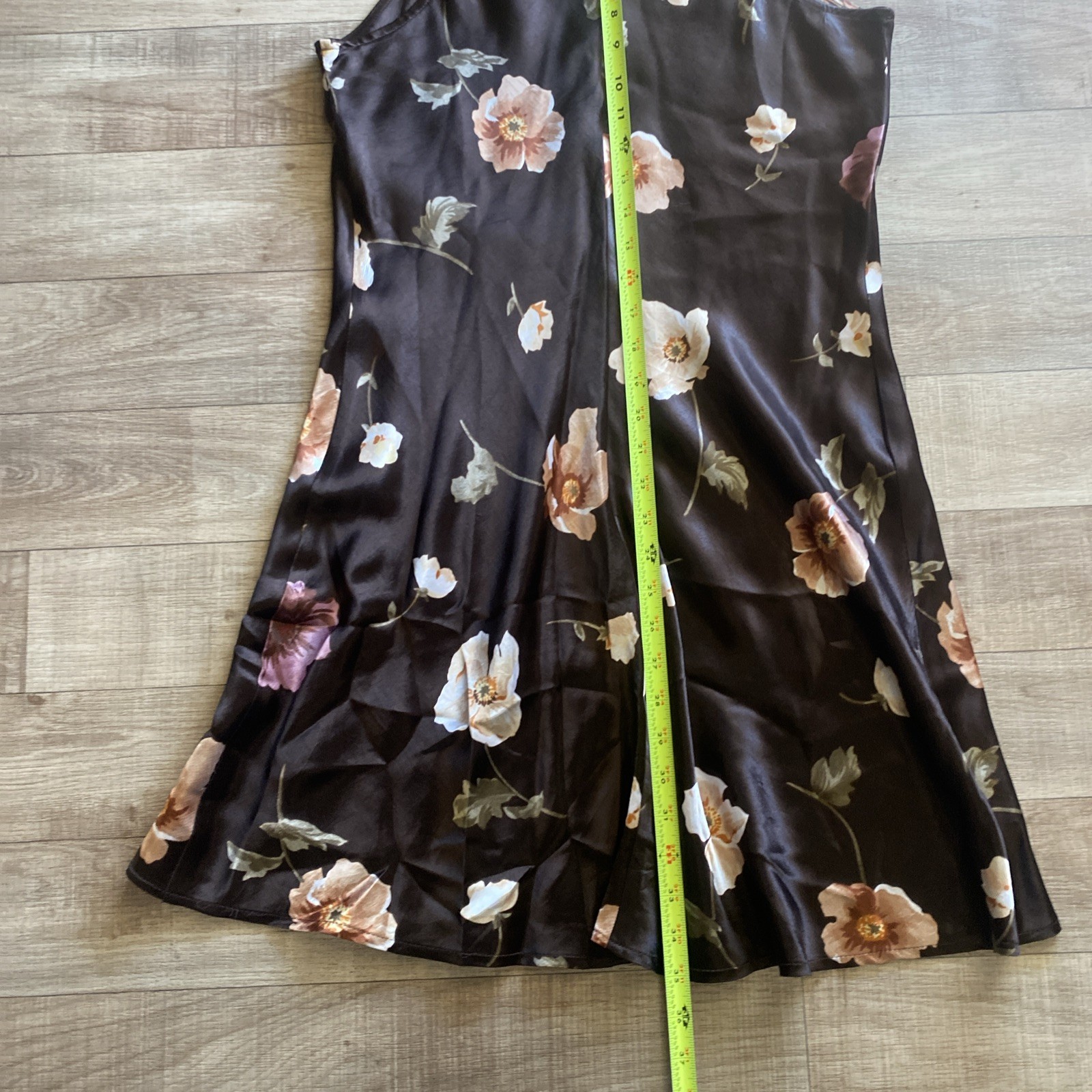Breakin’ Loose Vintage Y2K Floral Pattern Midi Dress Brown Size 7/8