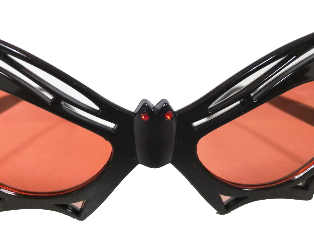 Black Bat Eye Glasses With Rose Colored Lenses Masquerade Mask