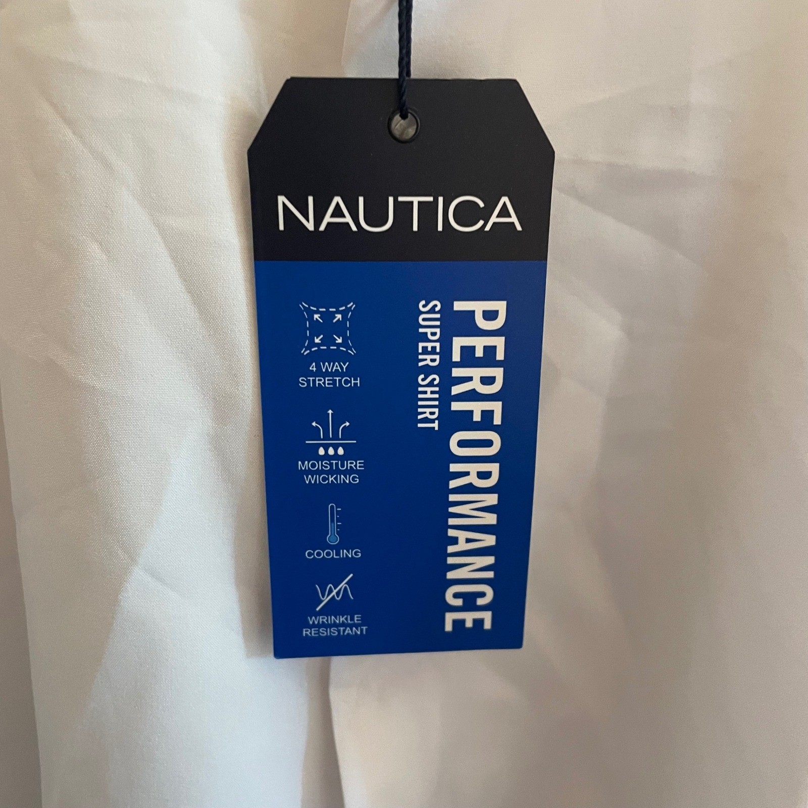 BRAND NEW Nautica Performance Super Shirt Men XL White Slim Fit Stretch NWT