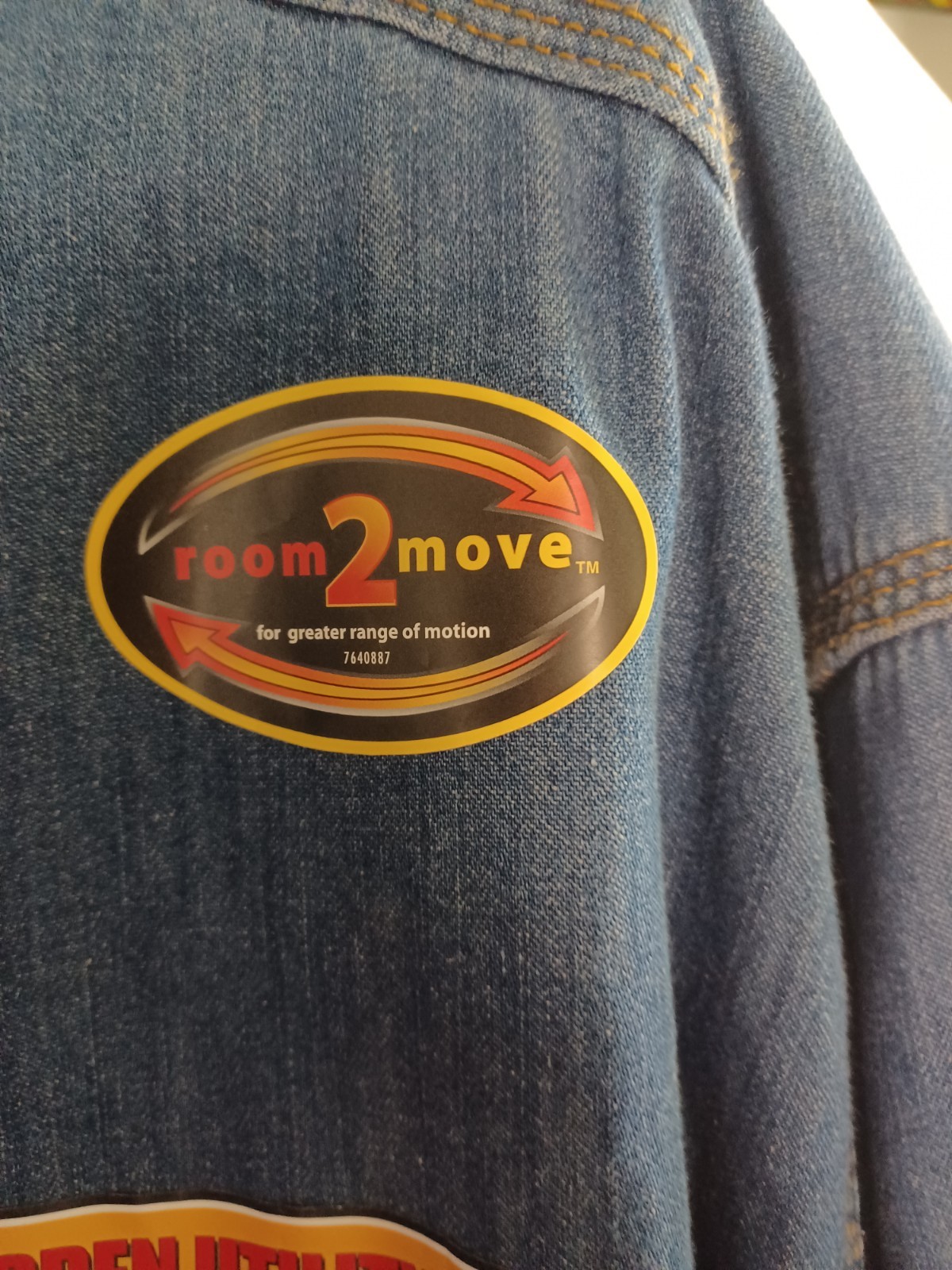 Wrangler RIGGS Workwear Room2Move Blue Denim Long Sleeve Button-Down Shirt 2XL