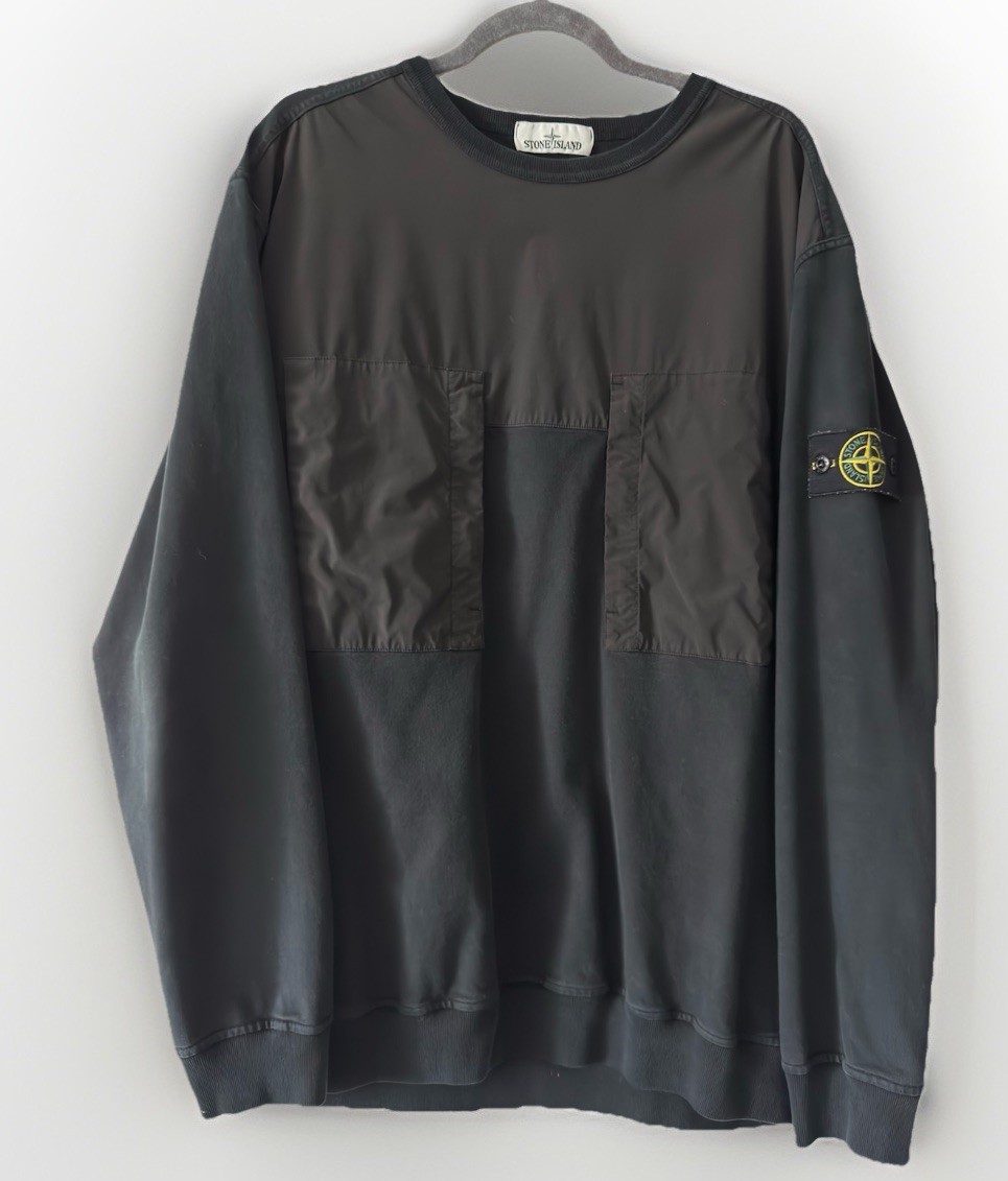 Stone Island Crewneck Sweatshirt Cotton Black Size 3XL Men’s