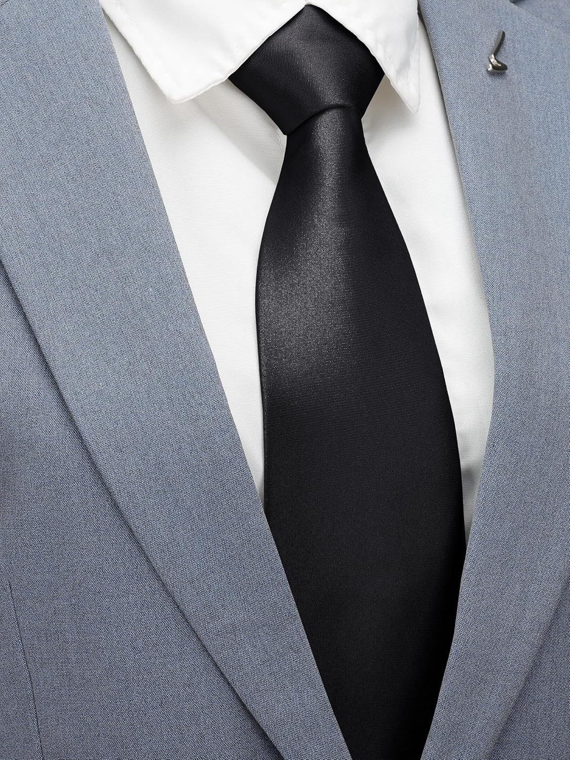 Forony Mens Necktie Solid Pure Color Plain Ties Formal for Men 3.15”（8 CM） f…
