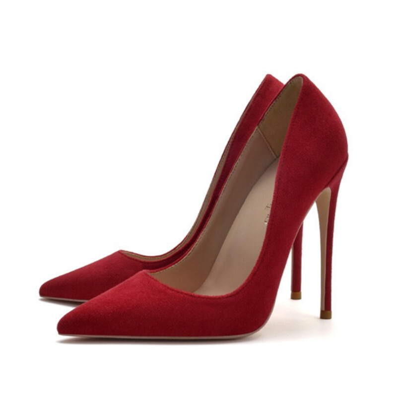 12cm Womens Sexy Suede High Stilettos Heels Night Party Slip On Pumps US4-US12