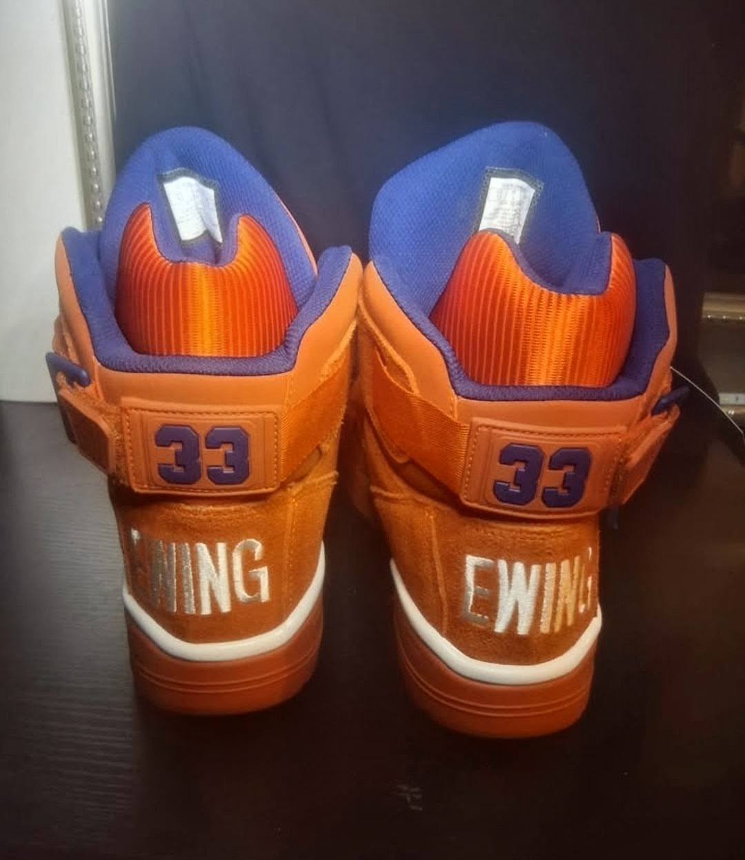 Ewing Athletics 33 Hi Orange/Blue/White Lace Up High Top Basketball Sneaker