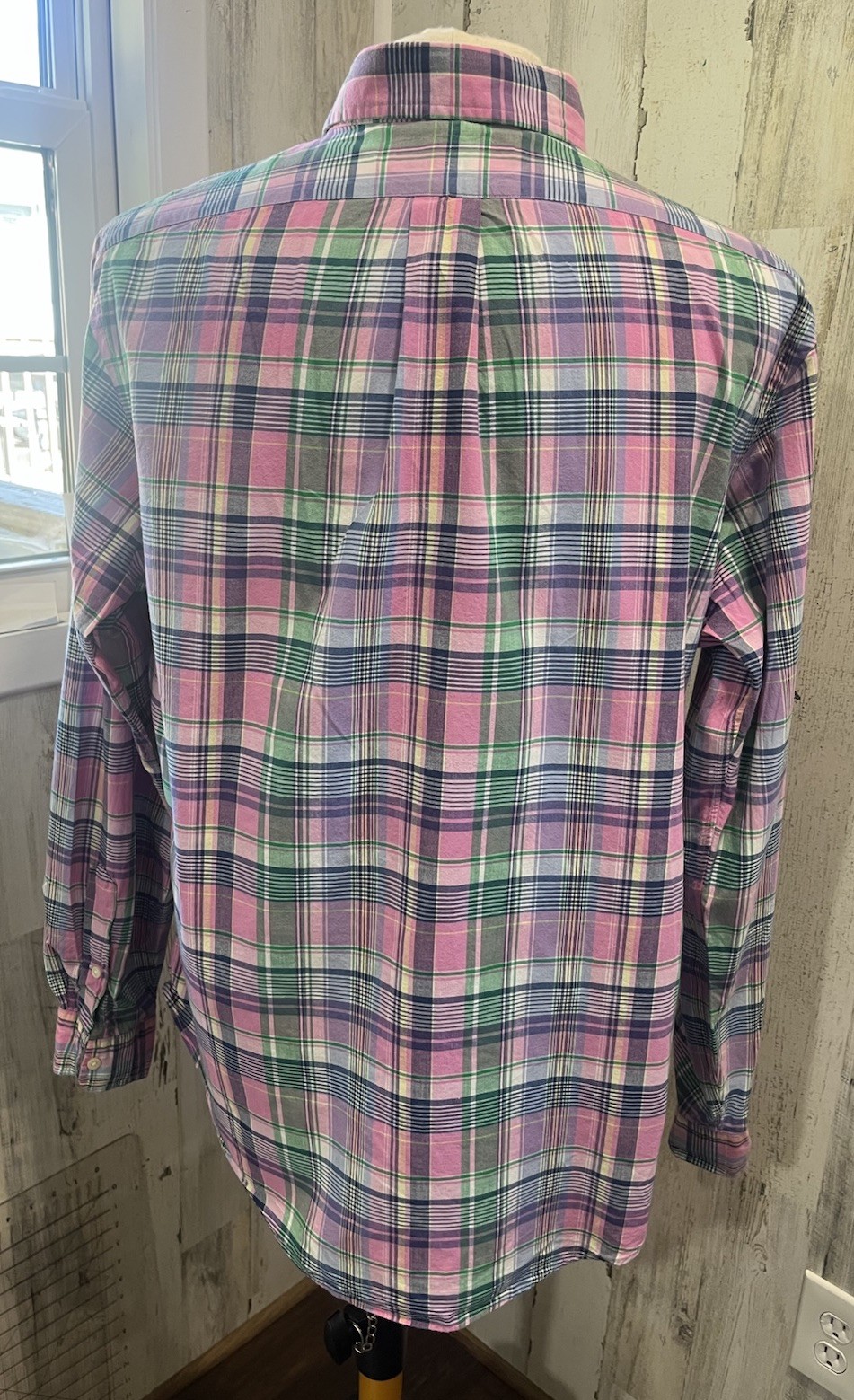 Ralph Lauren Custom Fit Long Sleeve Pink Green Purple Button Down Men’s XL
