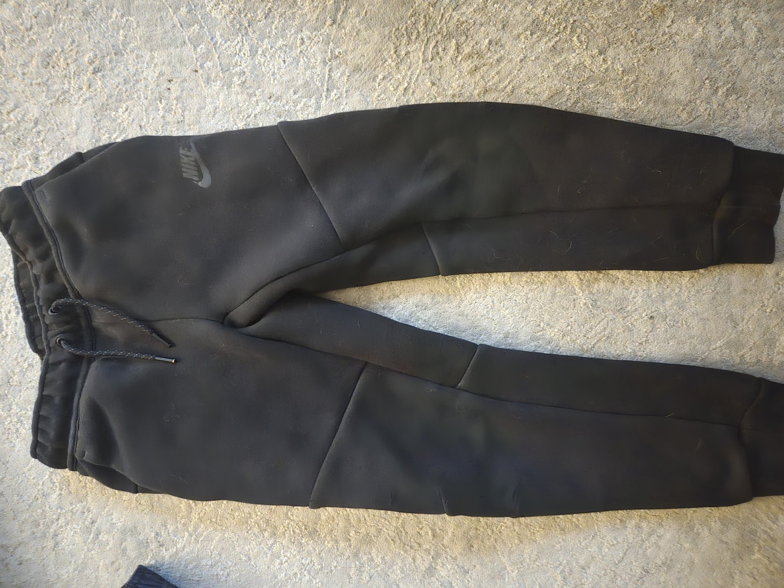 Nike Tech Boys Jogger Pants Black Size S Polyester Drawstring Elastic Waist