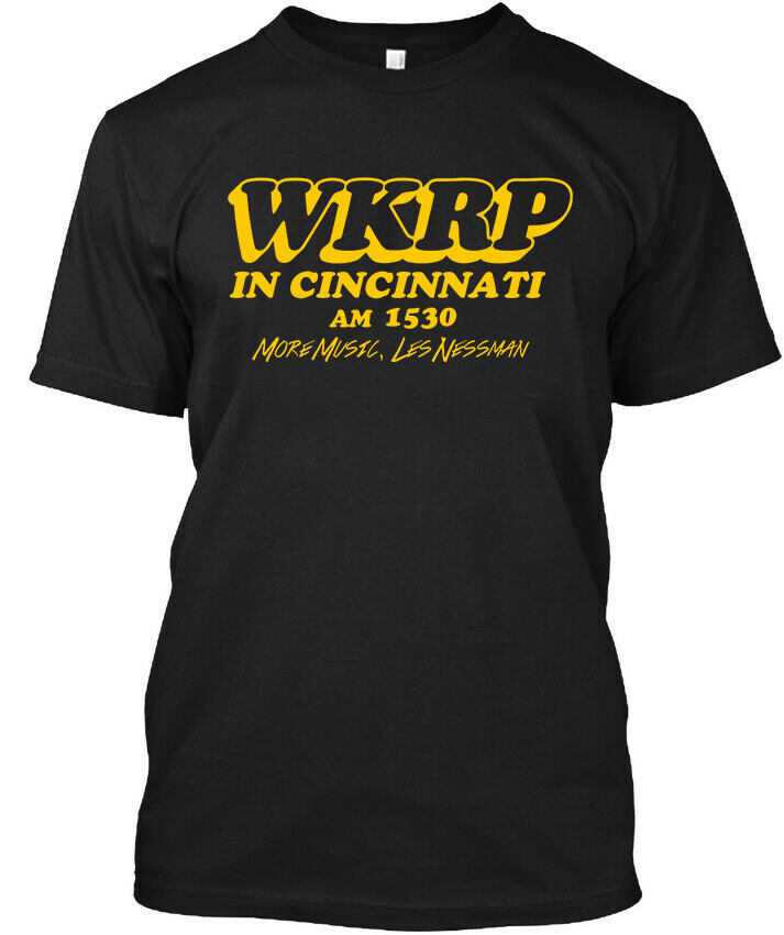 NWT WKRP in Cincinnati American Sitcom TV Show Graphic Retro Logo T-Shirt S-3XL