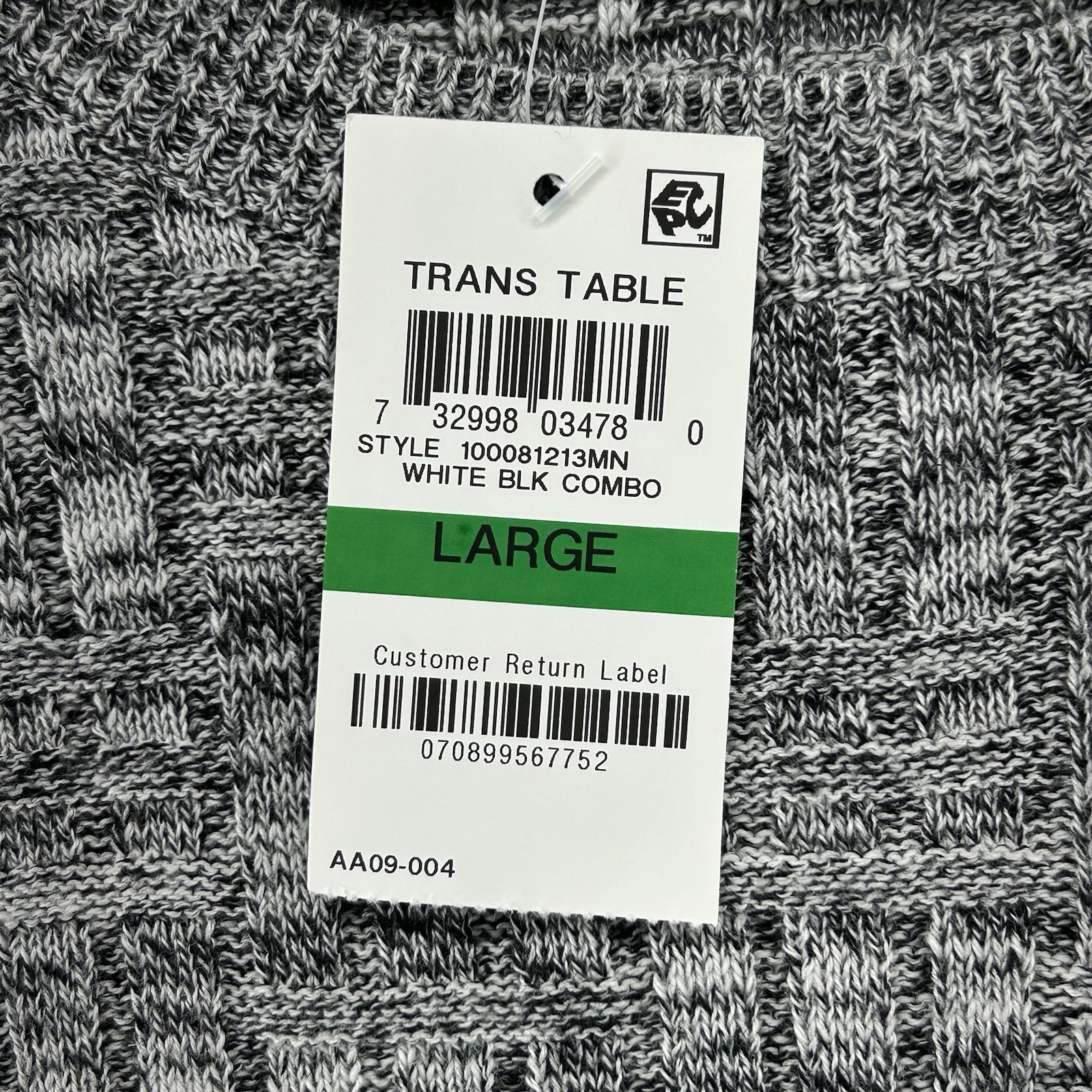 Tasso Elba Sweater Men Size Large Gray Winter Cotton Blend NEW