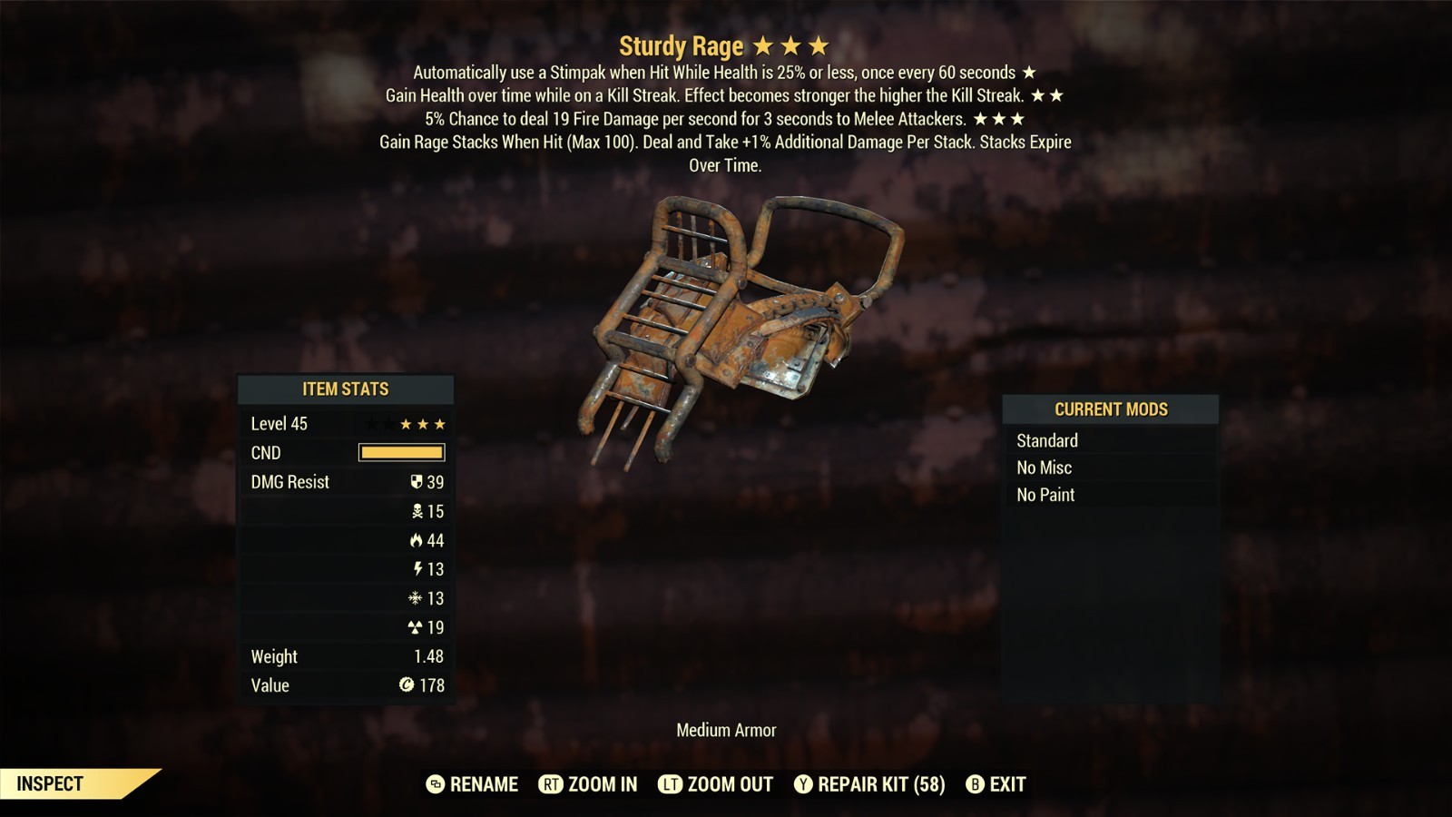 3 different rage armors. xbox