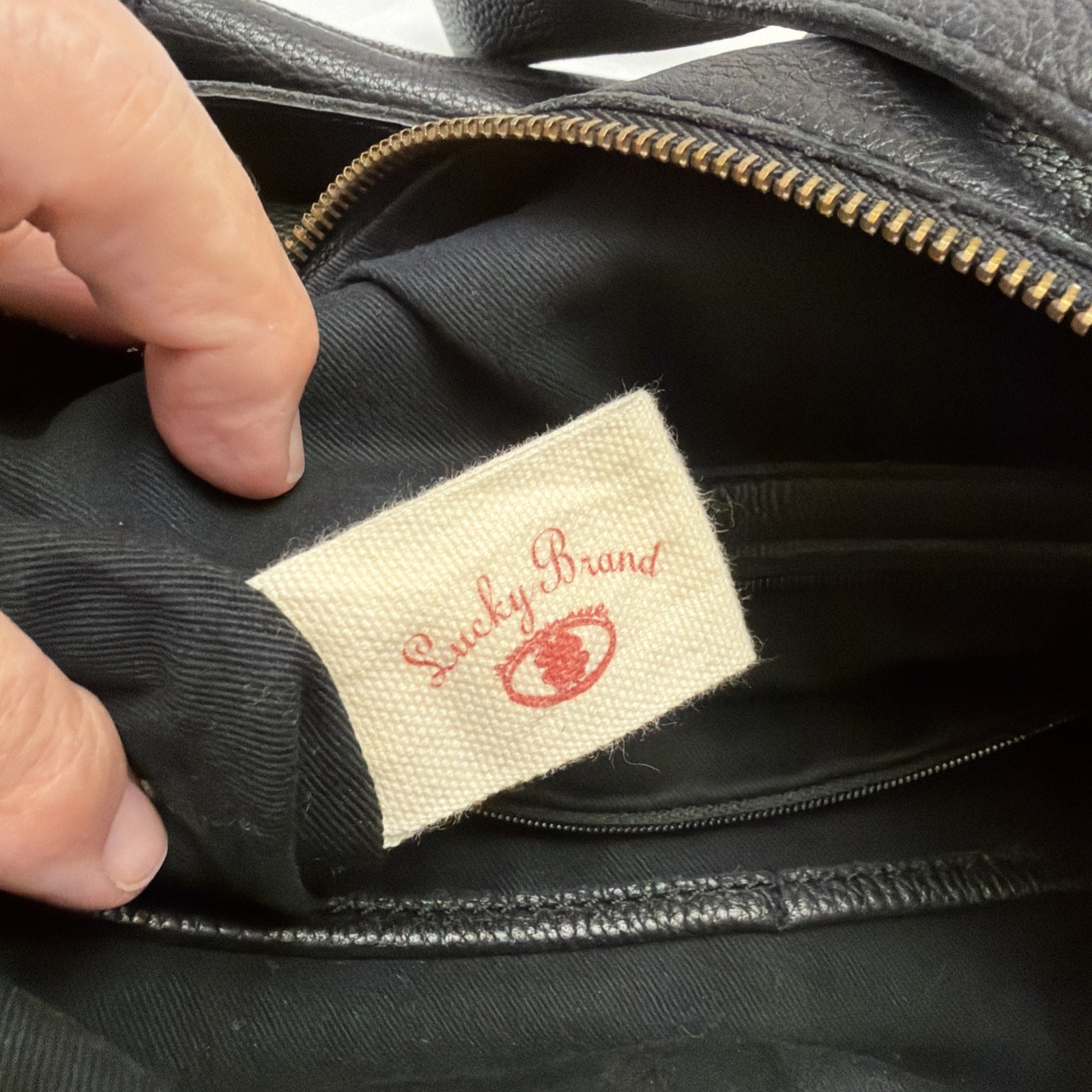 LUCKY BRAND SHANNON BLACK LEATHER CROSSBODY BAG
