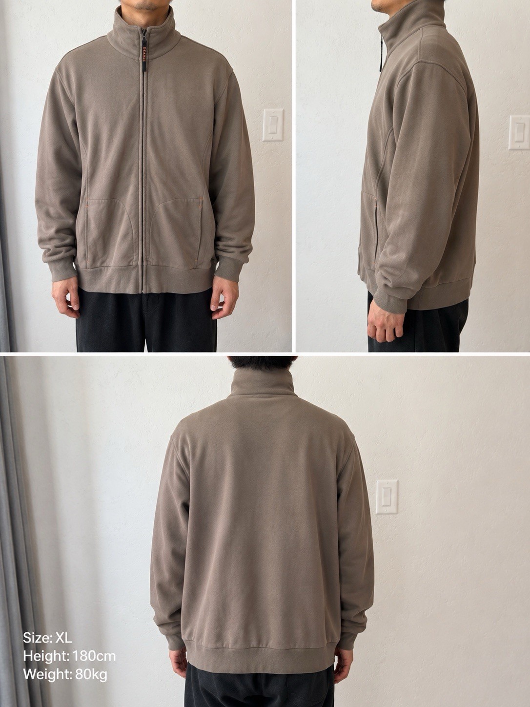 Hugo Boss “Orange” label brown zip-up jacket Sz Xl