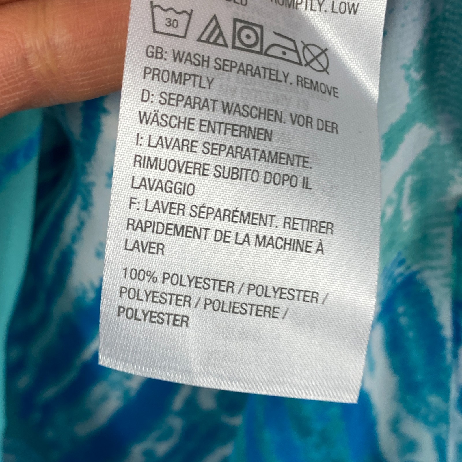 Susan Graver Printed Sheer Chiffon Shirt with Hi-Low Hem Aqua Plus 26W A290775