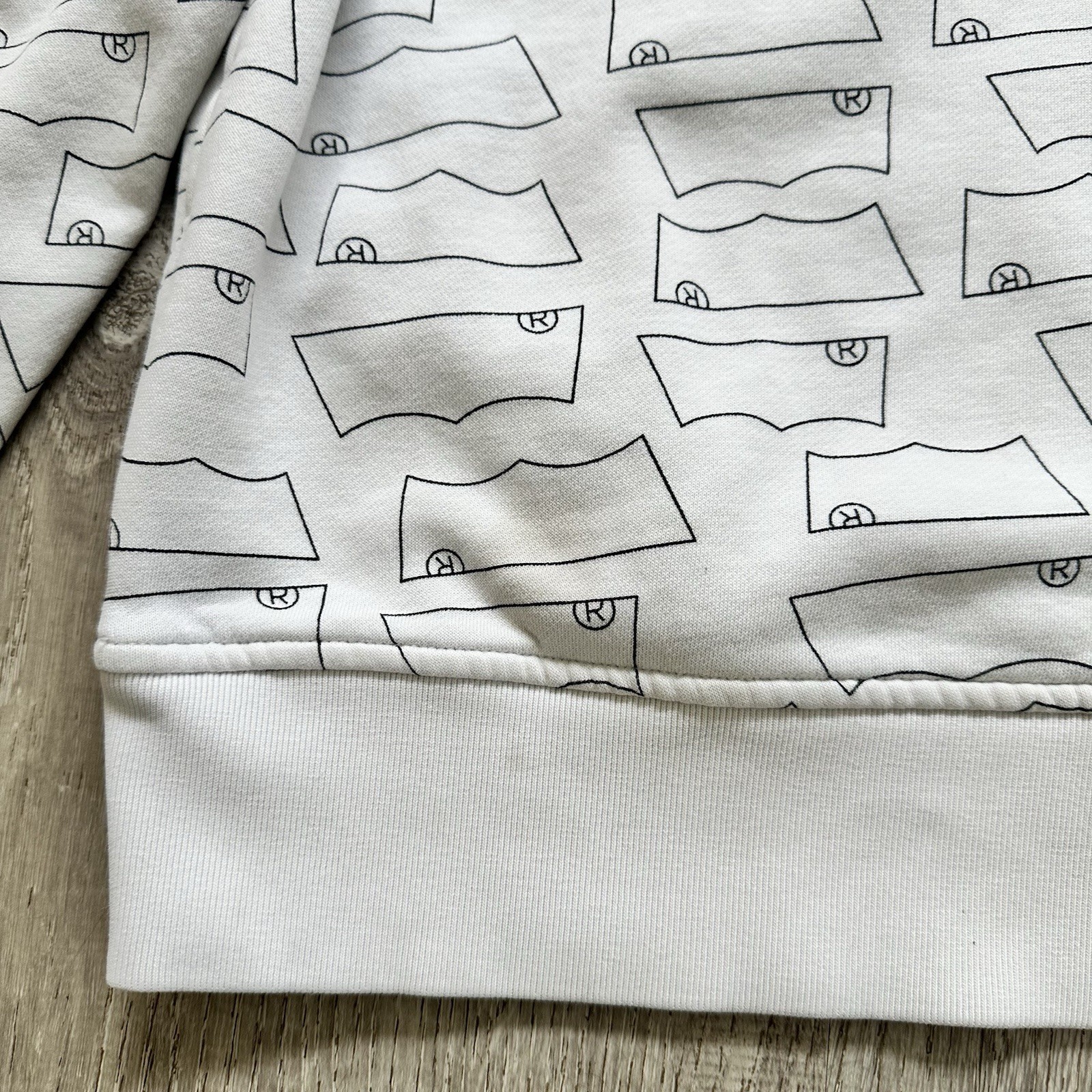 Levi’s Batwing Logo Relaxed Fit Pullover Fleece Hoodie Sweatshirt White Mens S