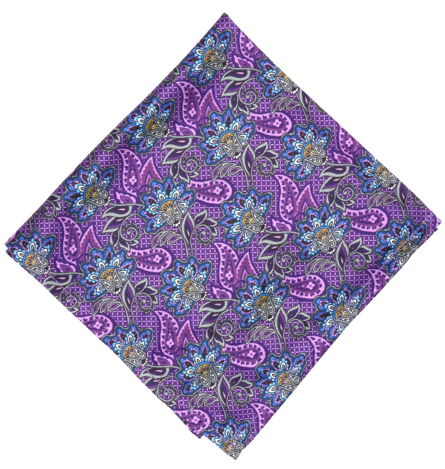 Wurkin Stiffs Mens Purple Multicolor Paisley Microfiber Pocket Square L37725