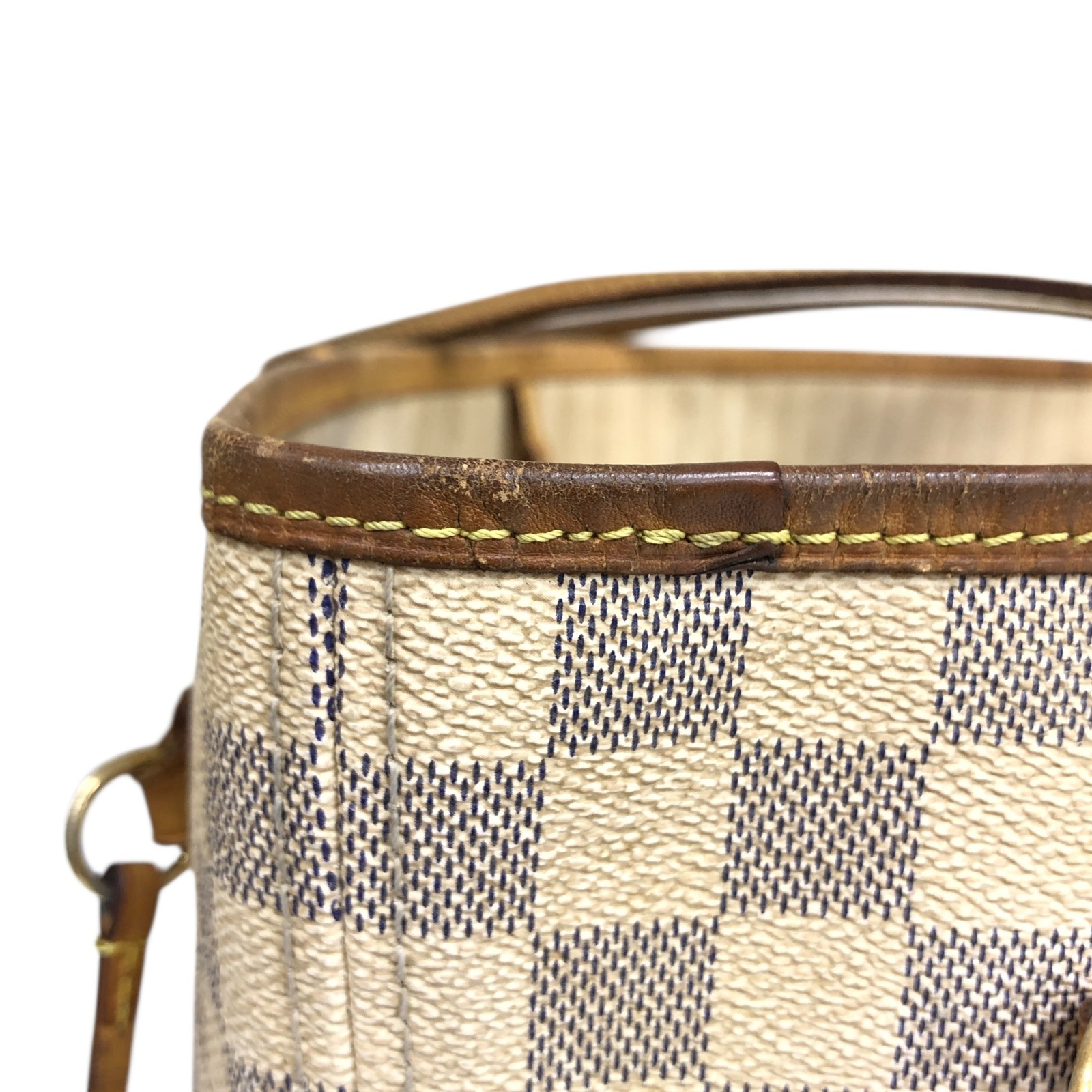 Auth Louis Vuitton Neverfull MM Tote Bag Damier Azur Shoulder Bag N51107 GI3182