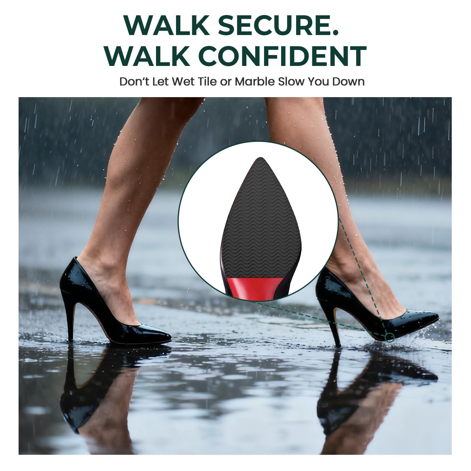 Non-Slip Shoe Sole Protectors – 6 Pcs Self-Adhesive Grips for High Heels & Boots