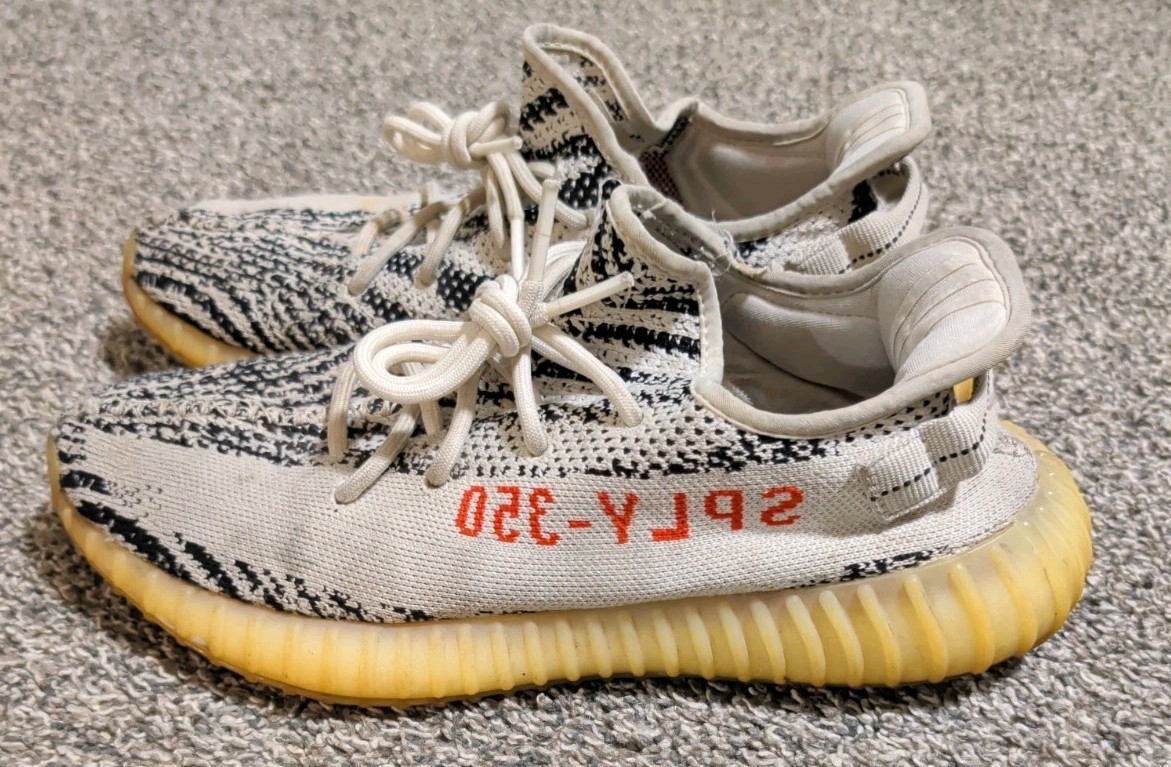 Adidas Yeezy Boost 350 V2 Zebra White Black Red Mens Size 10 CP9654