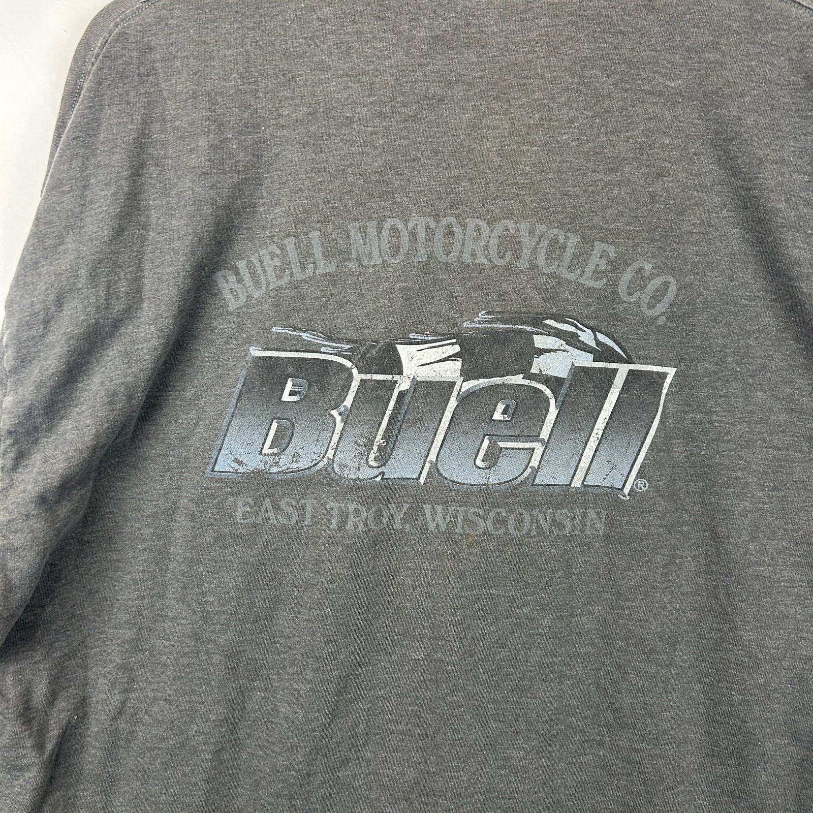 Buell Motorcycles East Troy WI Long Sleeve Shirt Gray Mens Size XL *SEE DETAILS*