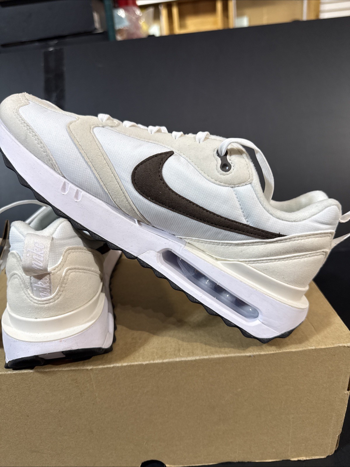 Nike Air Max Dawn White/Baroque Brown Womans Size 10 DC4068-102 NWOB