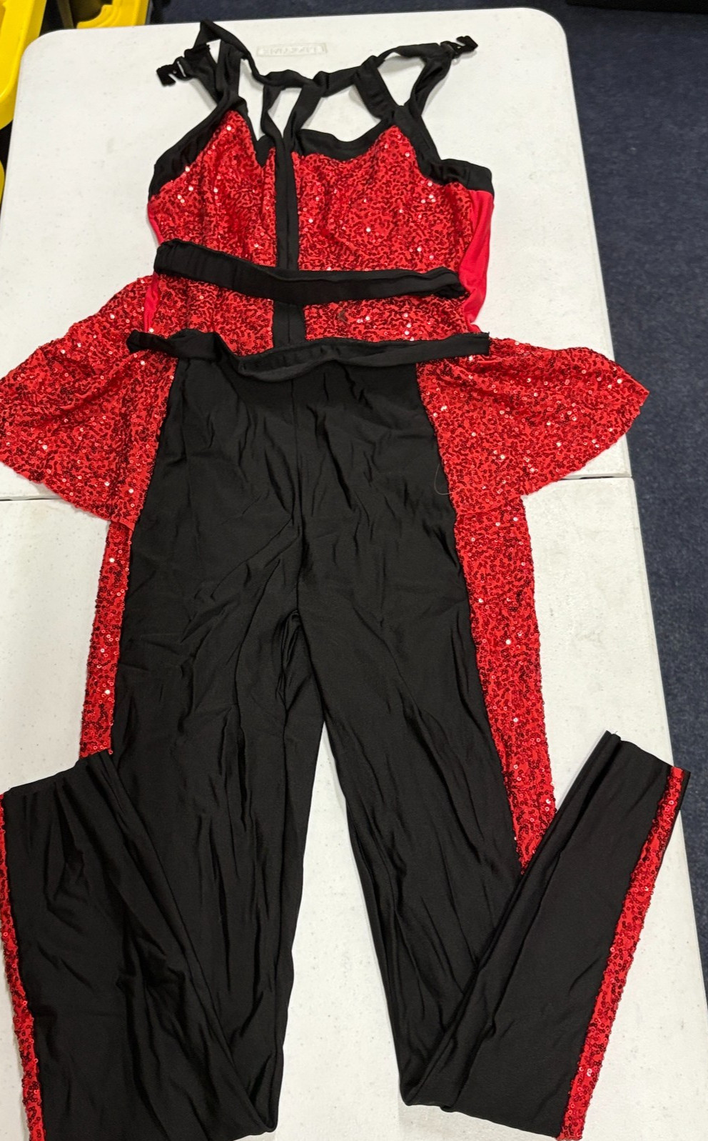 Costume Gallery Sequin Dance Costume LA Red Black Jazz Contemporary Set