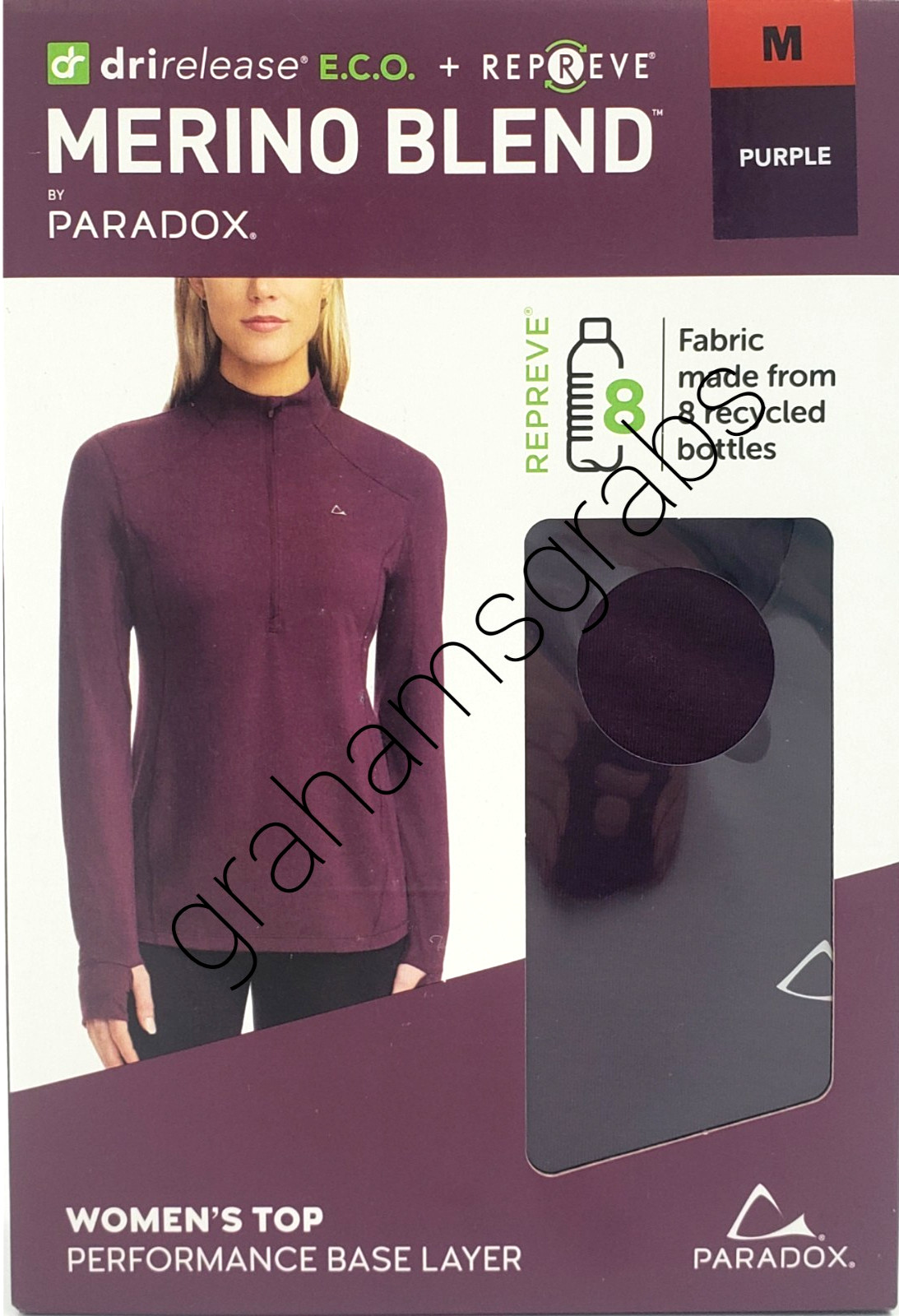 PARADOX Women’s MERINO BLEND PERFORMANCE BASE LAYER 1/4 ZIP TOP DriRelease SIZES