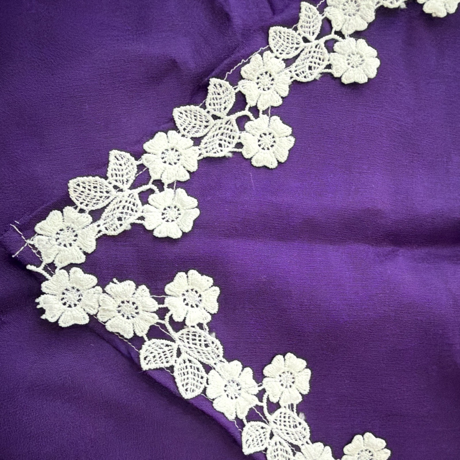 Small Dog Under 13 lbs Purple with white floral Lace Scarf – tailored by seller