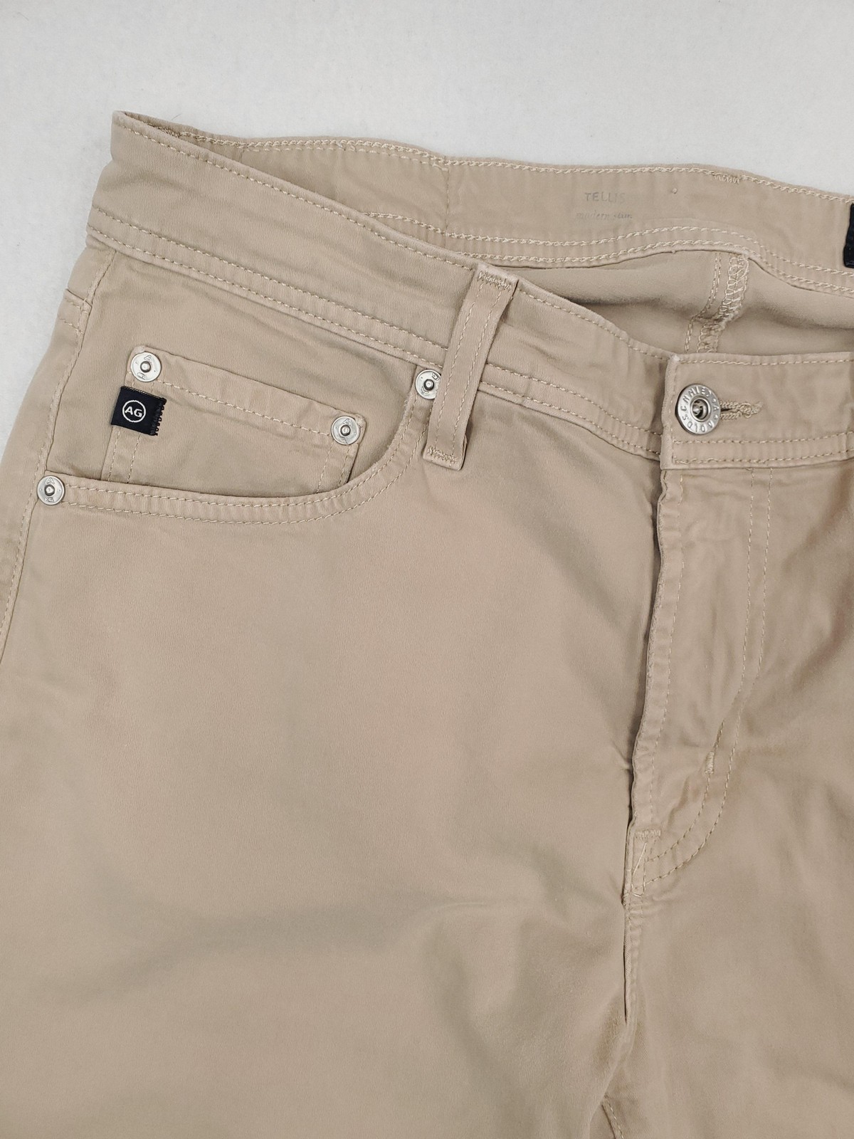AG Adriano Goldschmied Jeans Mens 32×32 Beige Tellis Modern Slim Tapered Stretch