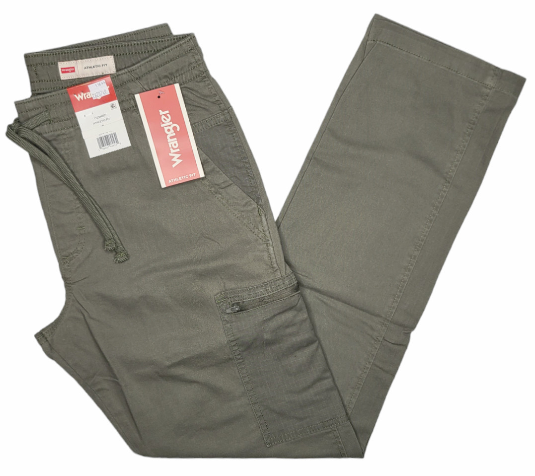 Wrangler #11644 NEW Men’s Elastic Waist Drawstring Athletic Fit Cargo Pants