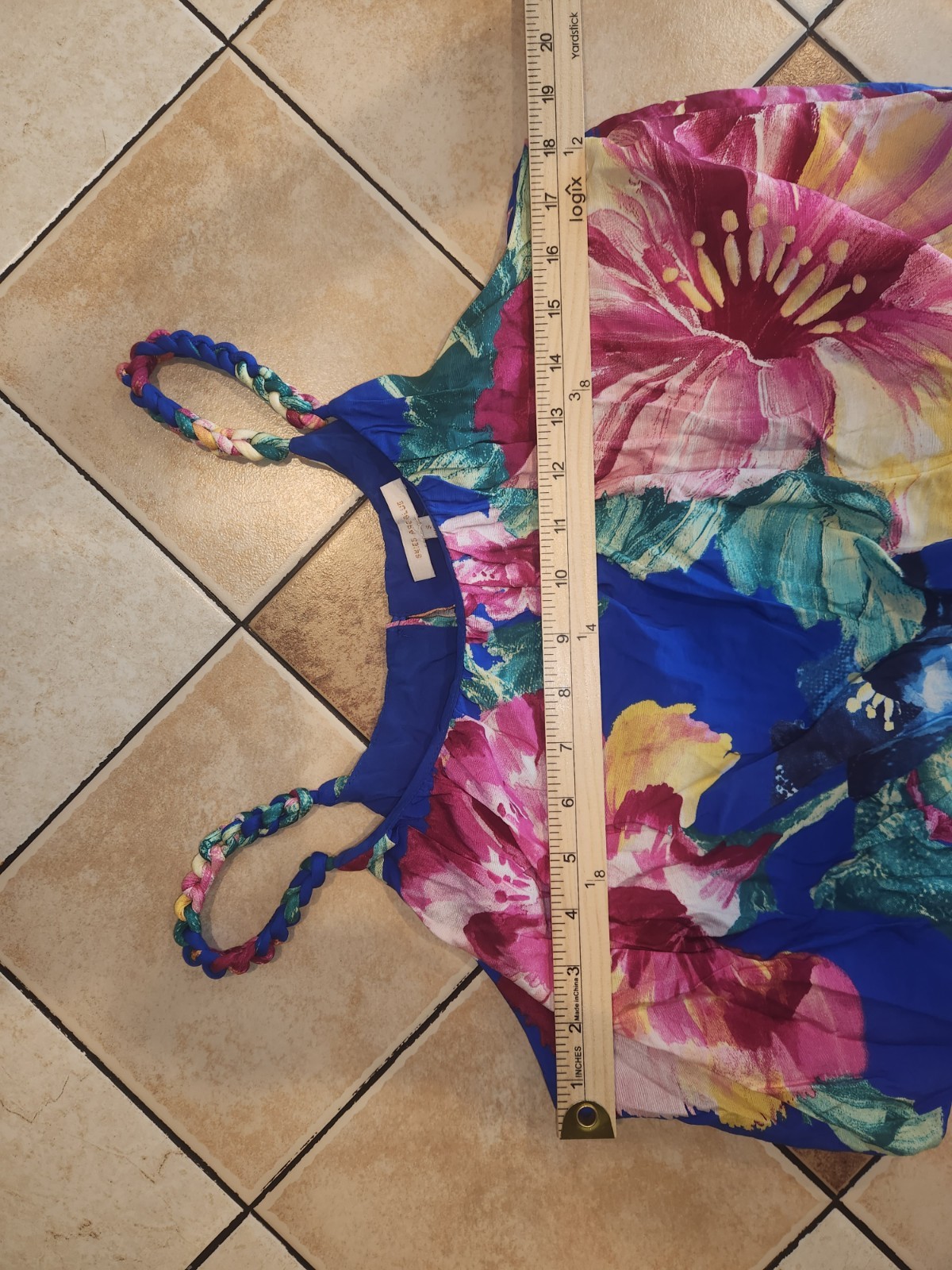 Skies Are Blue Pedal Pop Braid Strap Floral Bubble Top Small S NWT