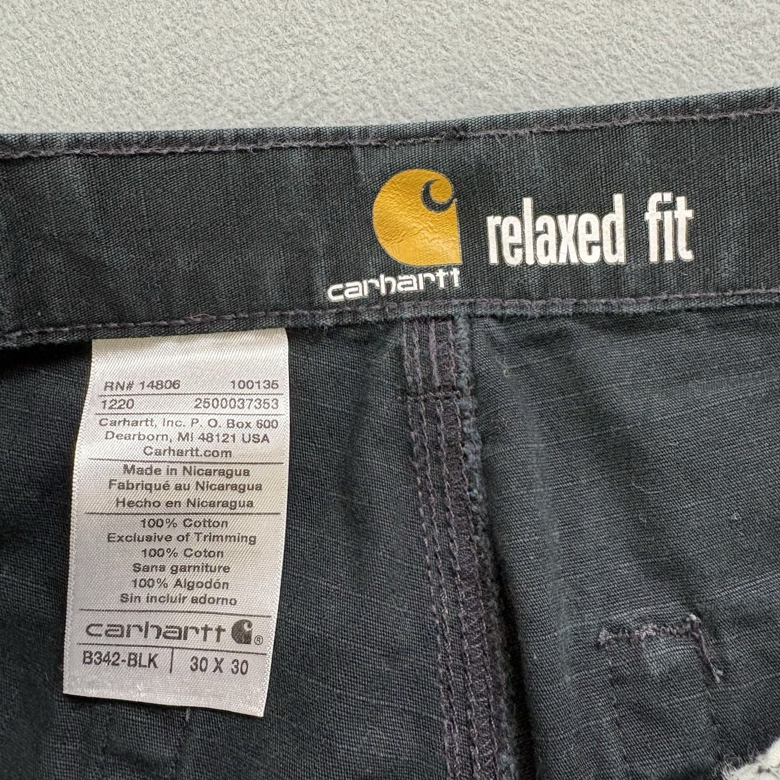 Carhartt Double Knee Cargo Pants Size 30×29.5 in. Black B342 BLK