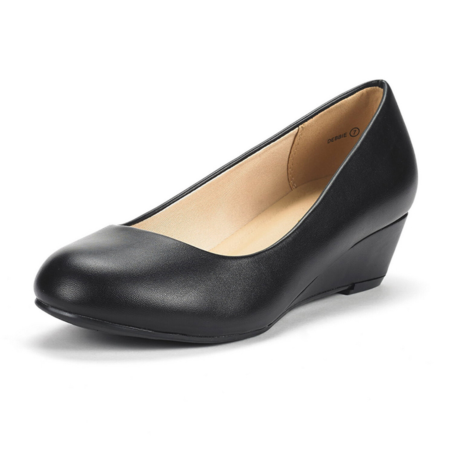 DREAM PAIRS Women’s Pumps Wedge Heel Round Toe Slip On Pump Shoes US 5-11