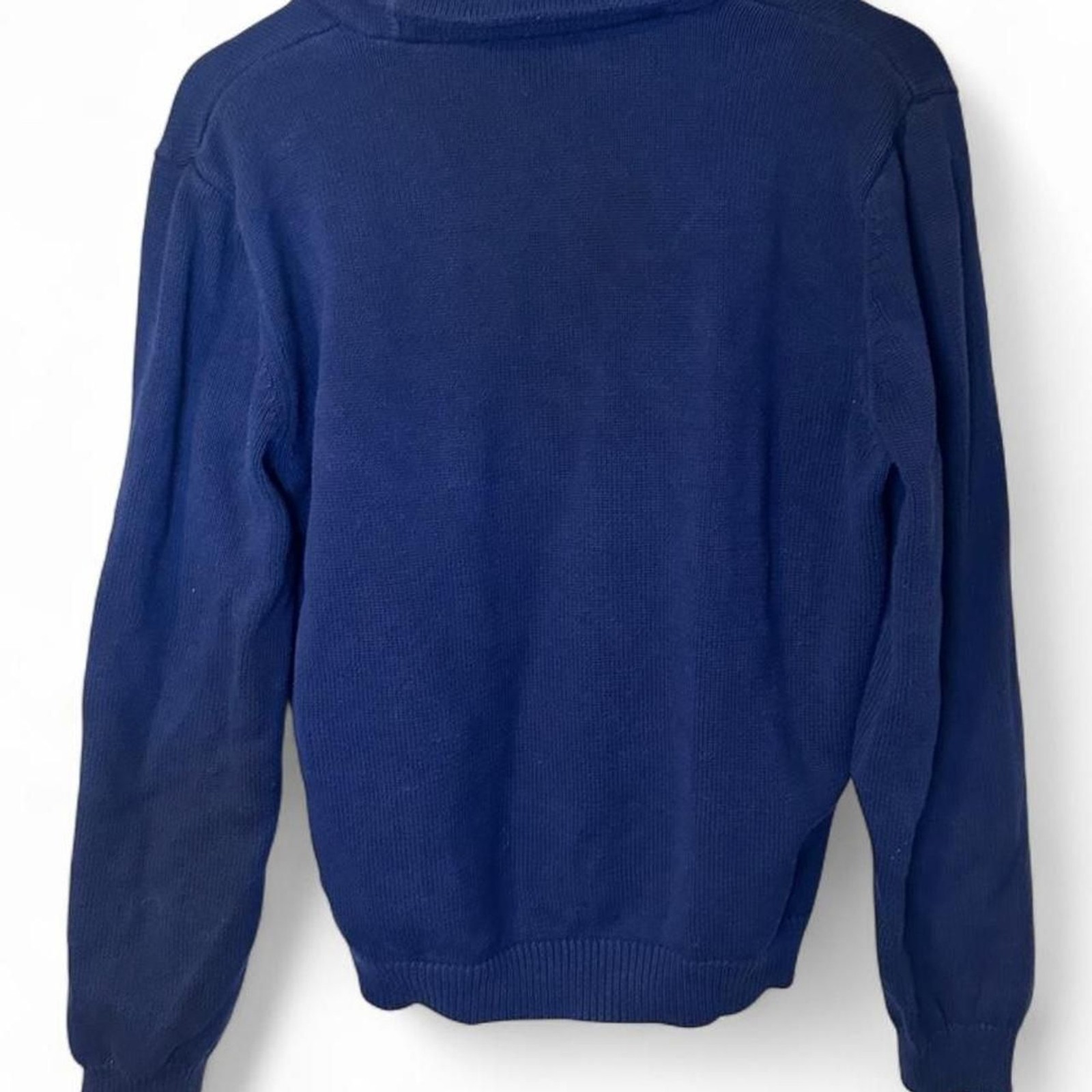 Lauren Ralph Lauren Gold Toggle Cotton Knit Sweater w/ Shawl Collar