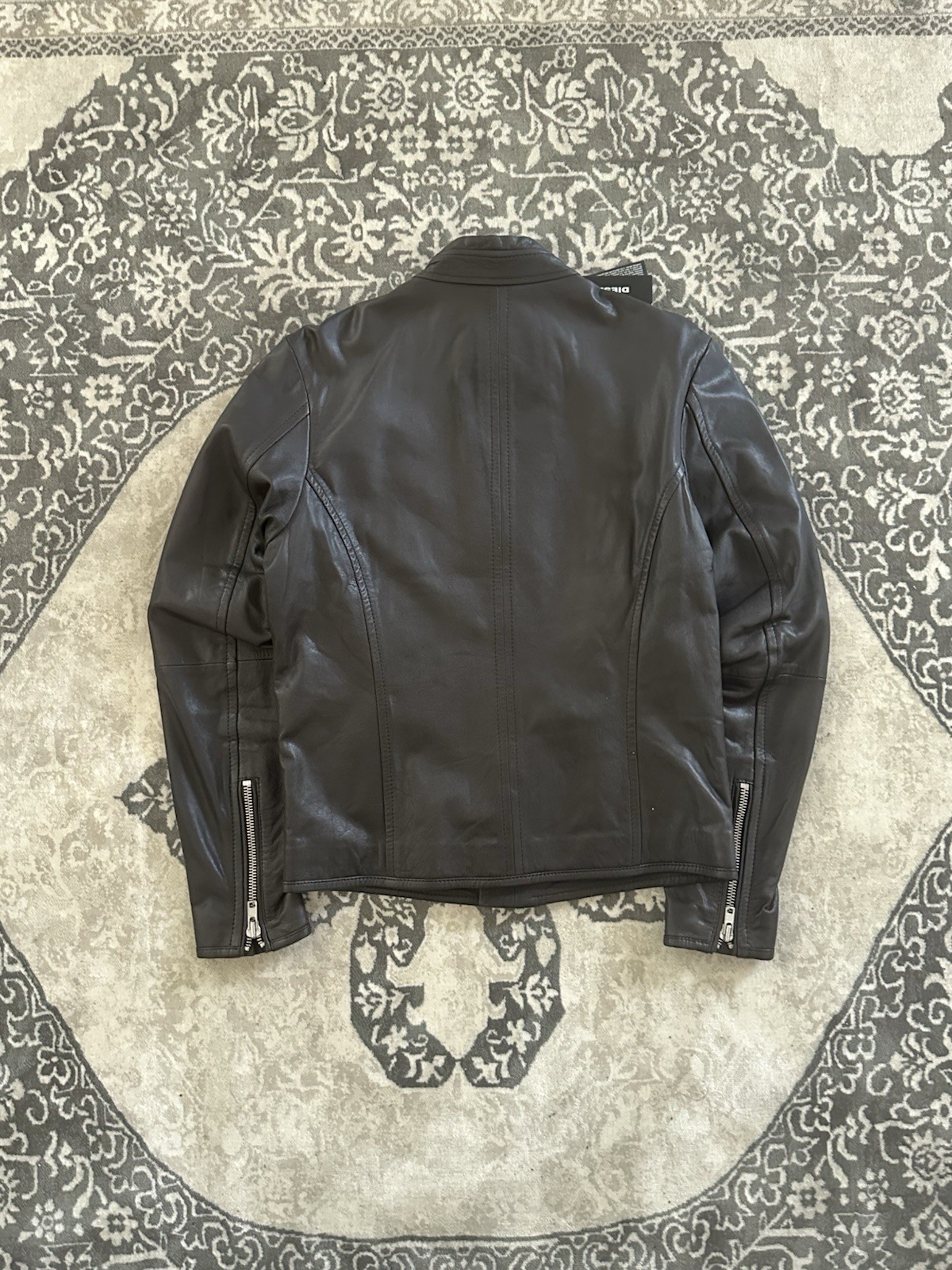 Diesel Men’s 100% Goatskin Leather Cafe Racer Jacket Black Size L NWT MSRP $598