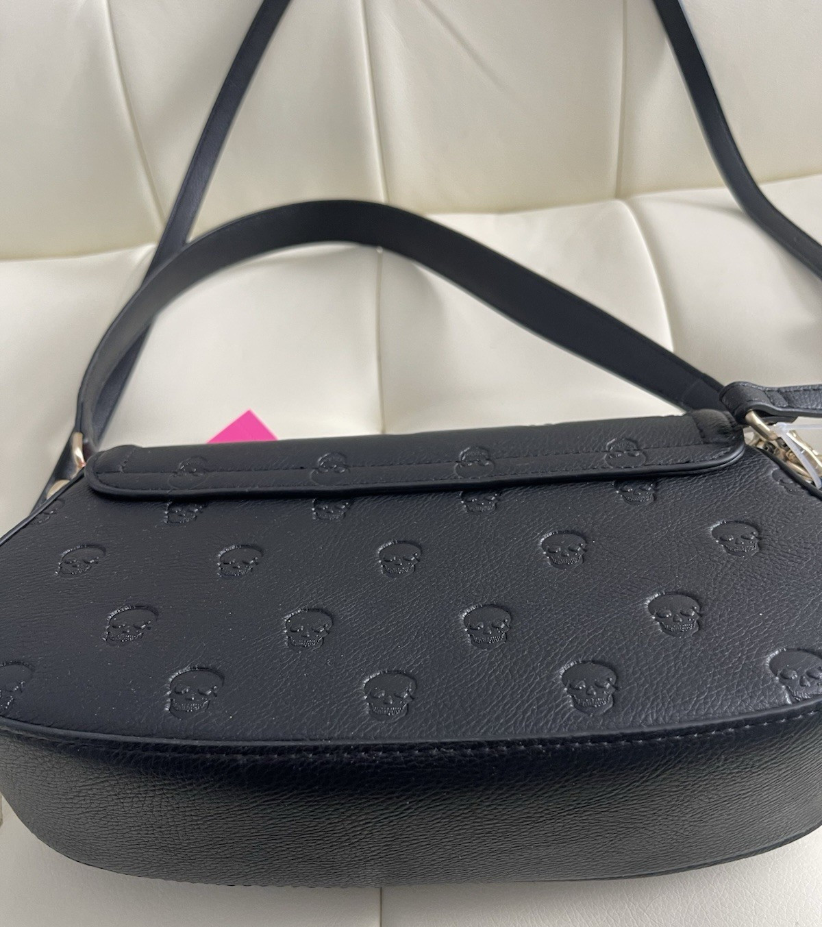 New Betsey Johnson Embossed Skull Shoulder Crossbody Bag Handbag XO Marci Black
