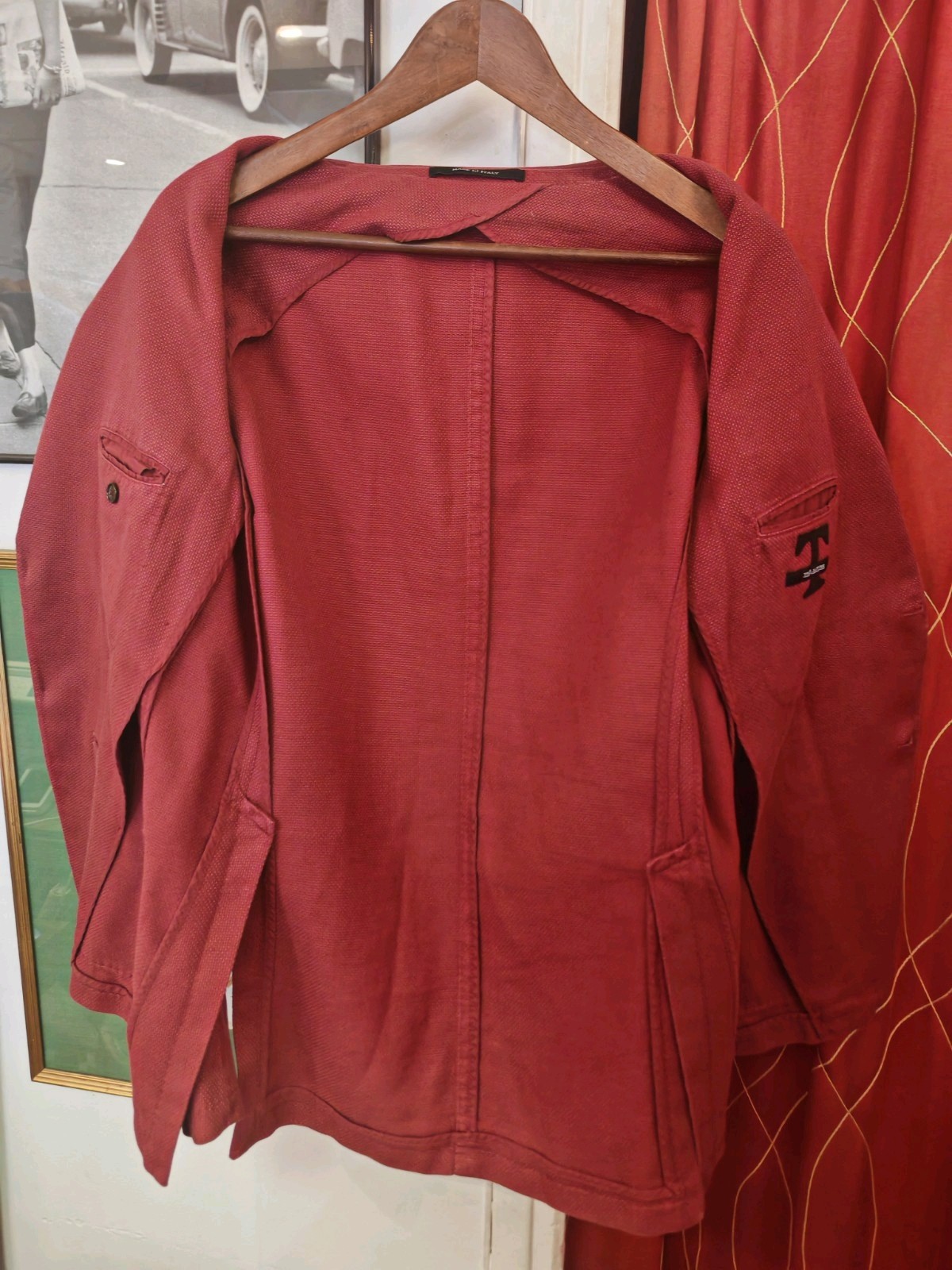 TAGLIATORE 700€ Men’s Blazer Jacket Linen & Cotton Size EU52 ( L ) Made in Italy
