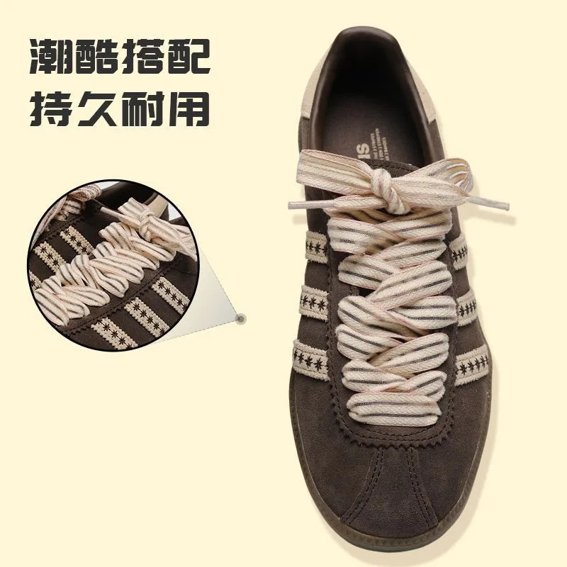 Width 1.5cm Creativity Stripes Red Green Shoelaces Trend Sport Casual DE Tr