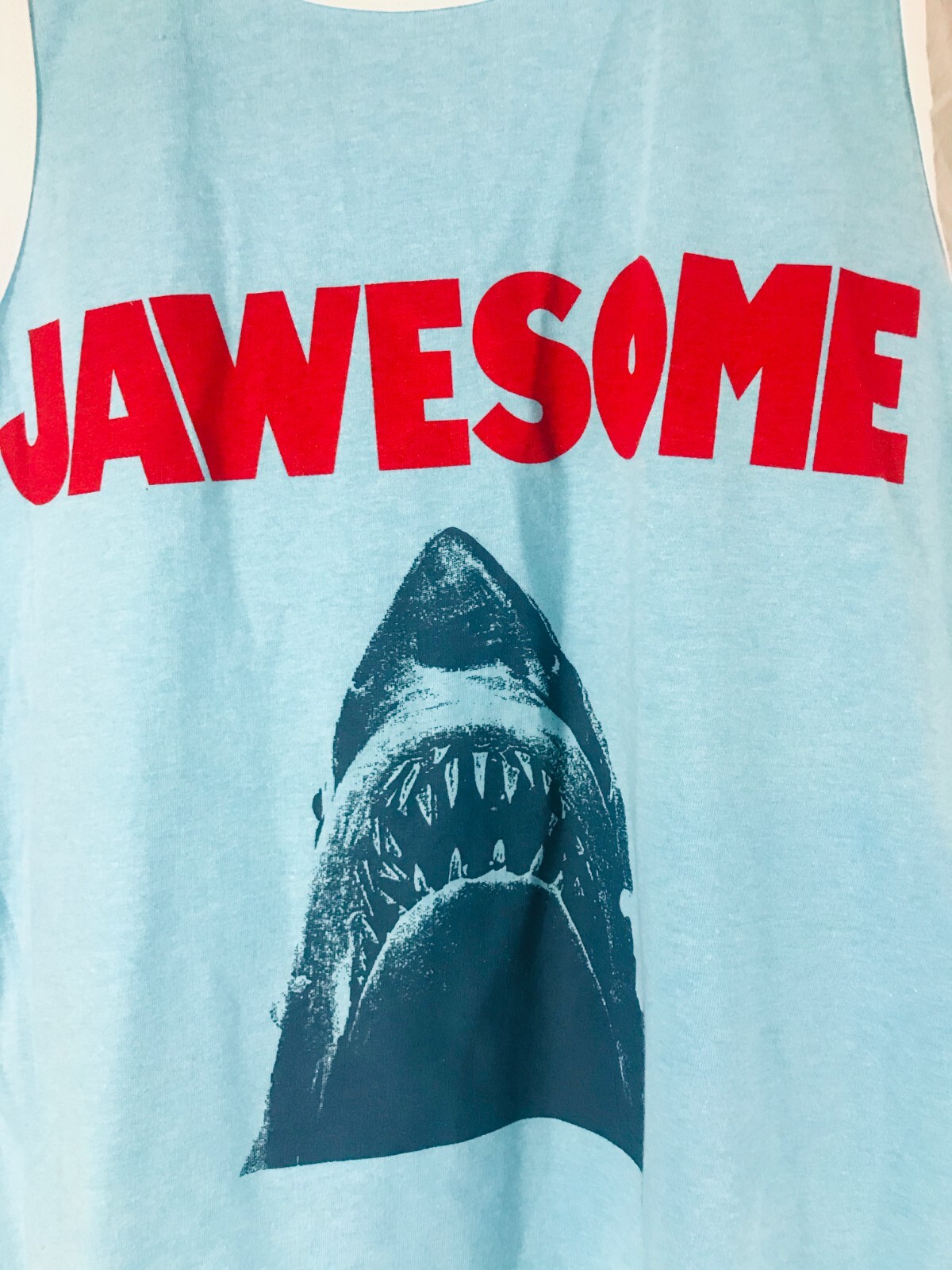 Jaws “Jawesome” Blue Sleeveless Savvy Tank Top Shirt Men’s Small