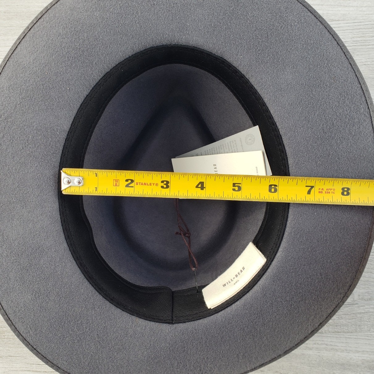 Will & Bear Calloway Ash Wide Brim 100%Wool Unisex Hat Small Gray Fedora Rancher